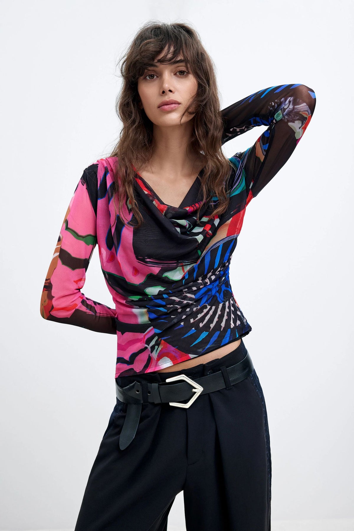 T-shirt in maglia stampata M. C. Lacroix 26WWTK119019