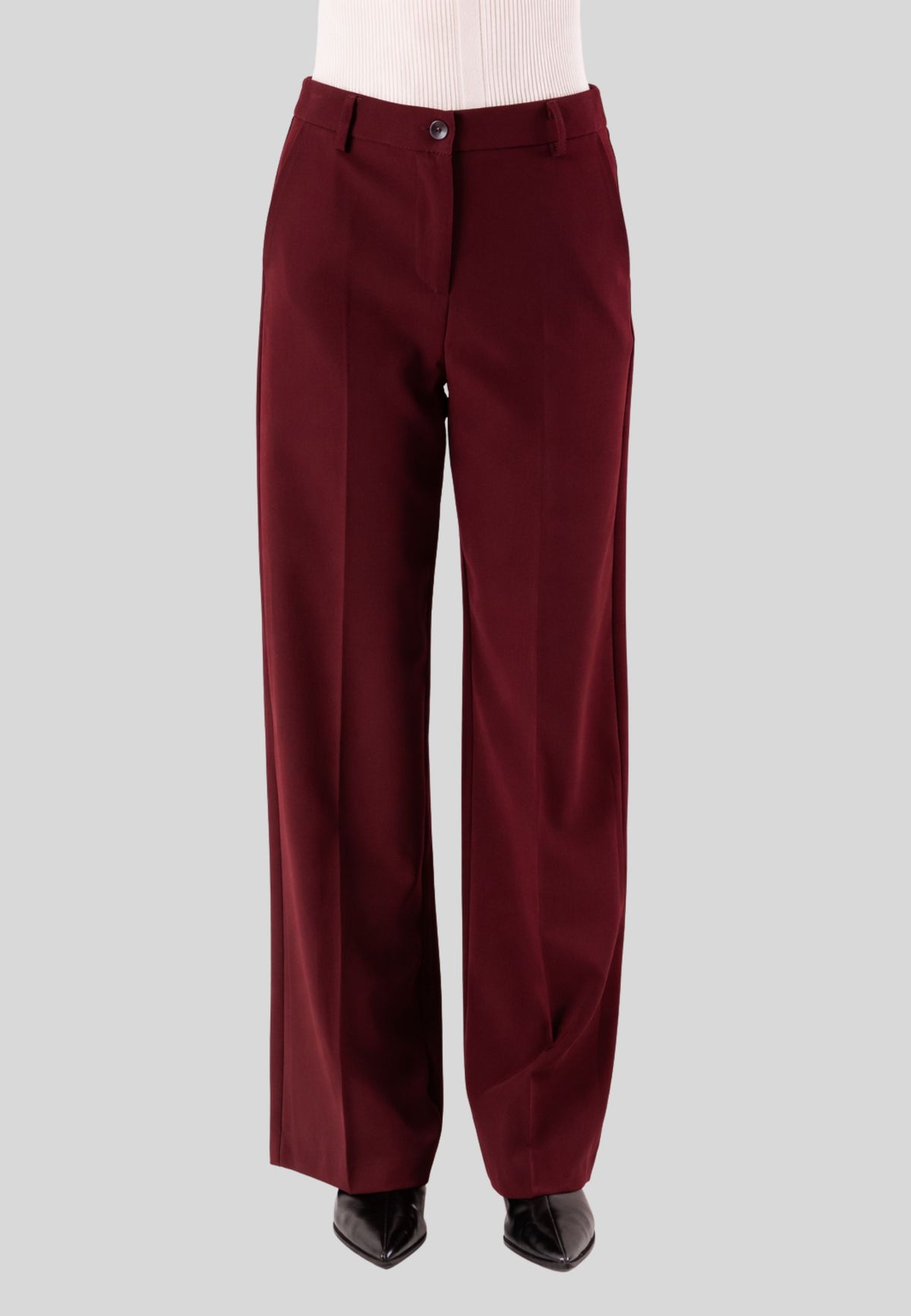 pantaloni palazzo con tasche laterali e chiusura zip AI25581
