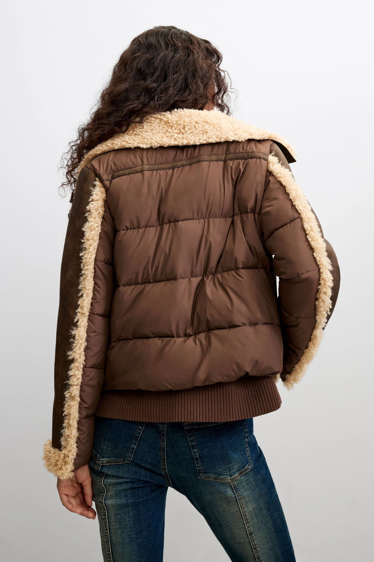 cappotto double face in pelliccia di agnellino 26WWEW596035