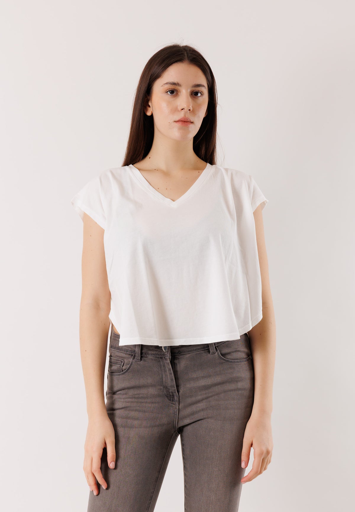 T-shirt morbida scollo V D42400