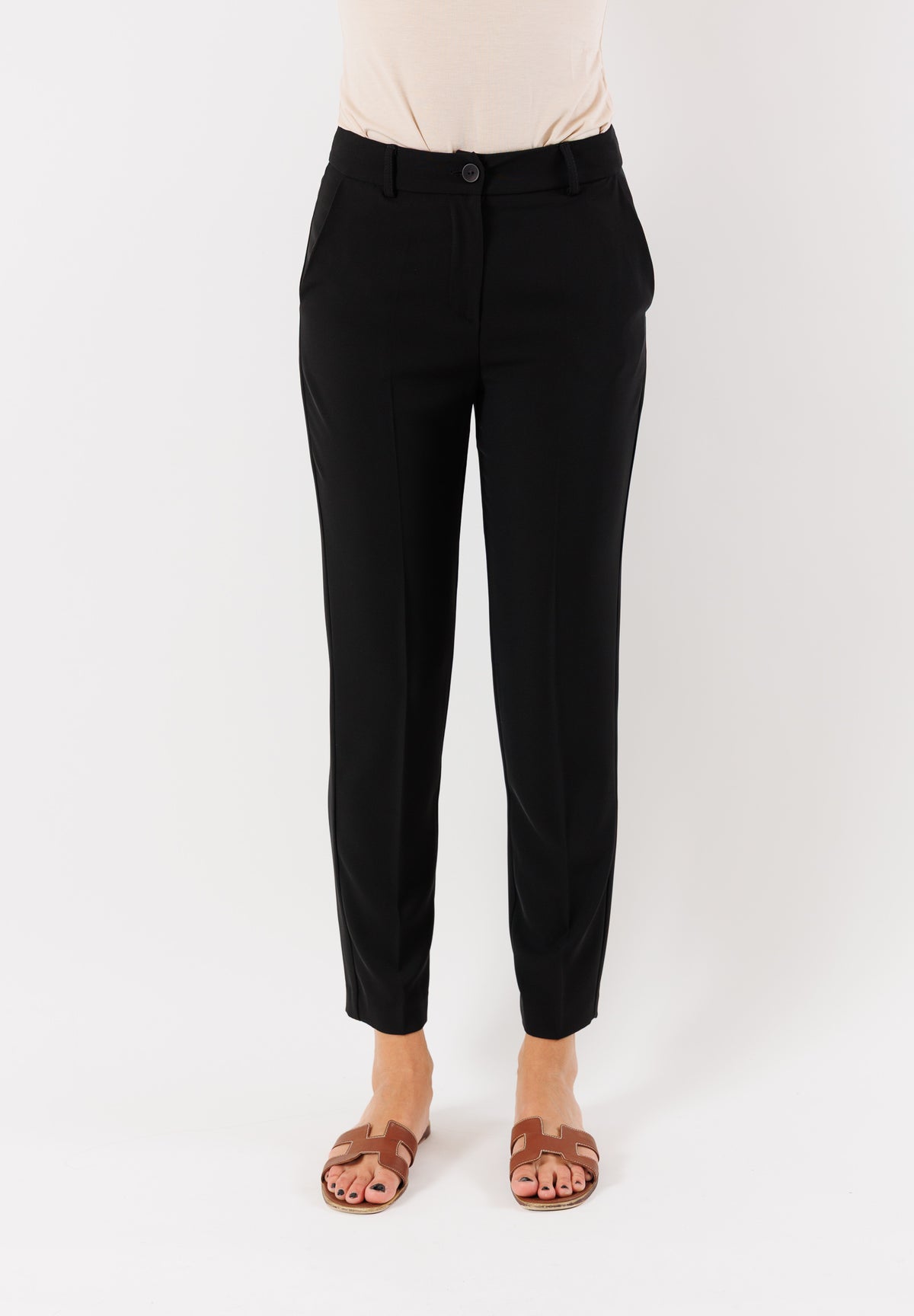 Pantaloni neri eleganti cropped cad� PE25231
