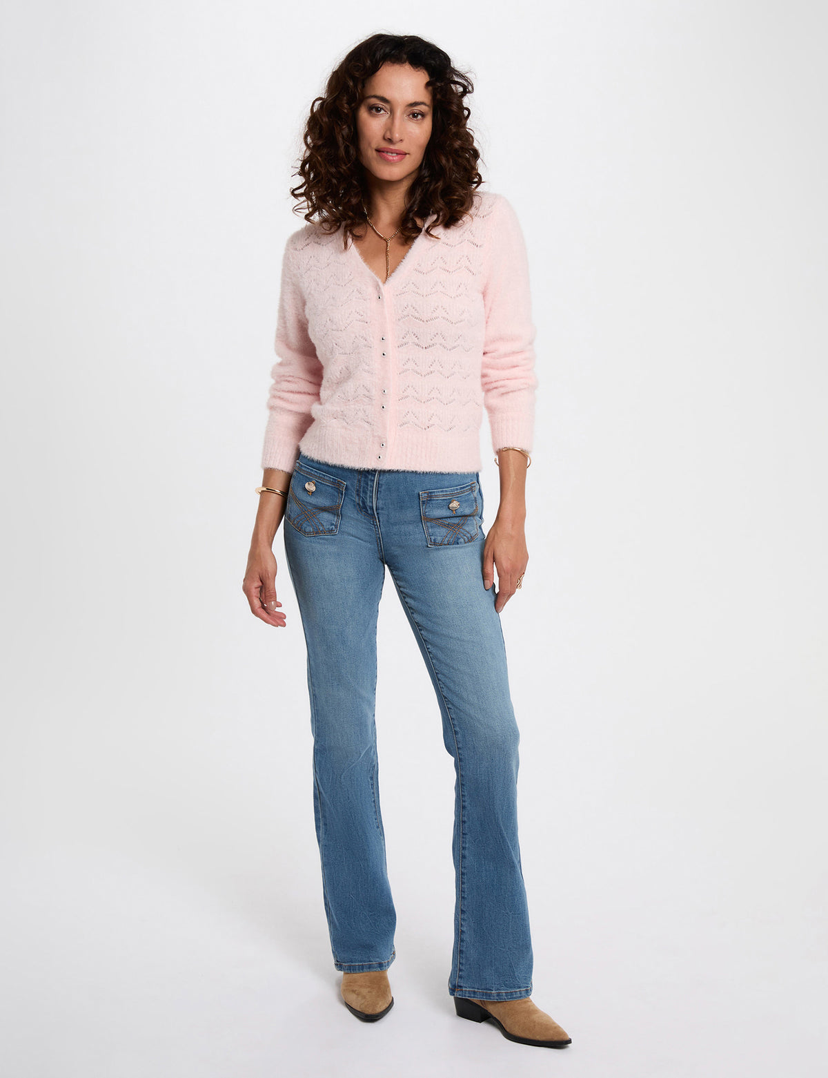 Cardigan con lavorazione traforata MLILY