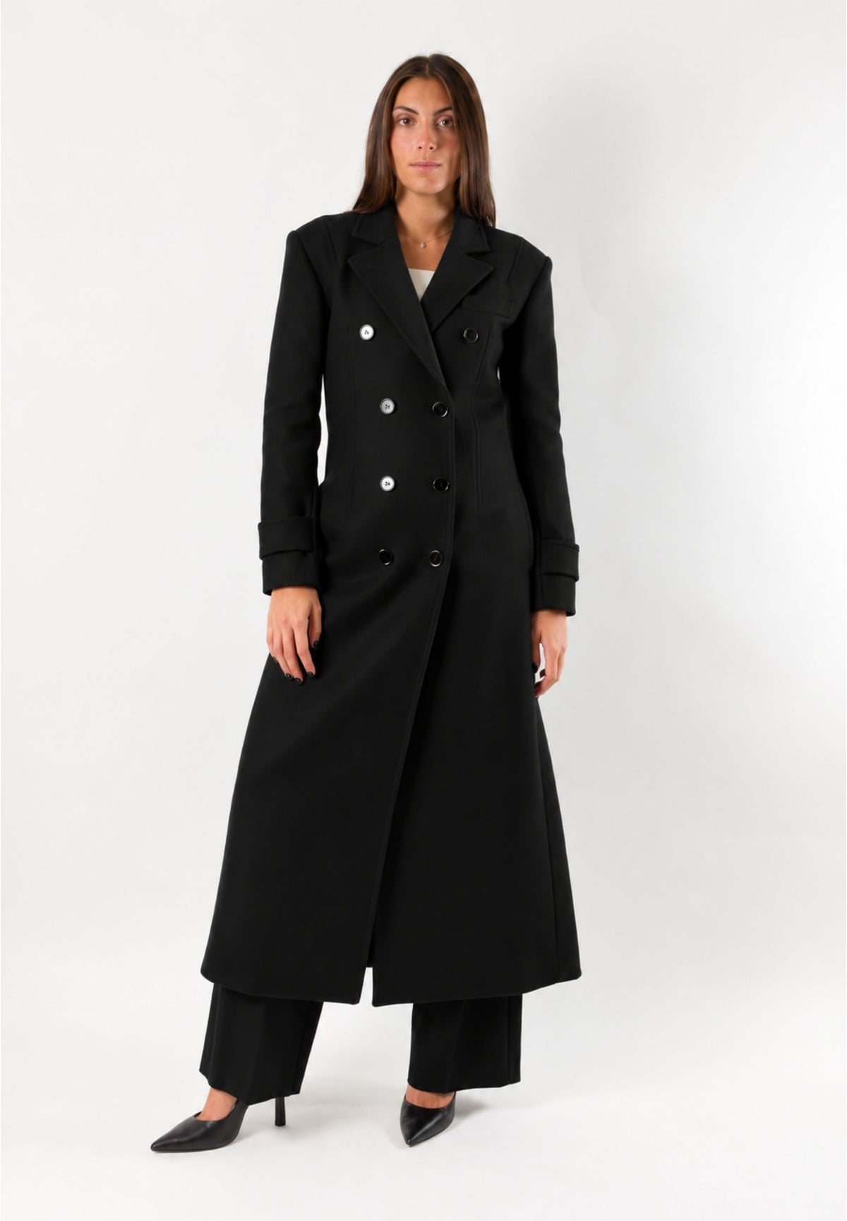 Patrizia Pepe 2O0095 Cappotto lungo doppiopetto