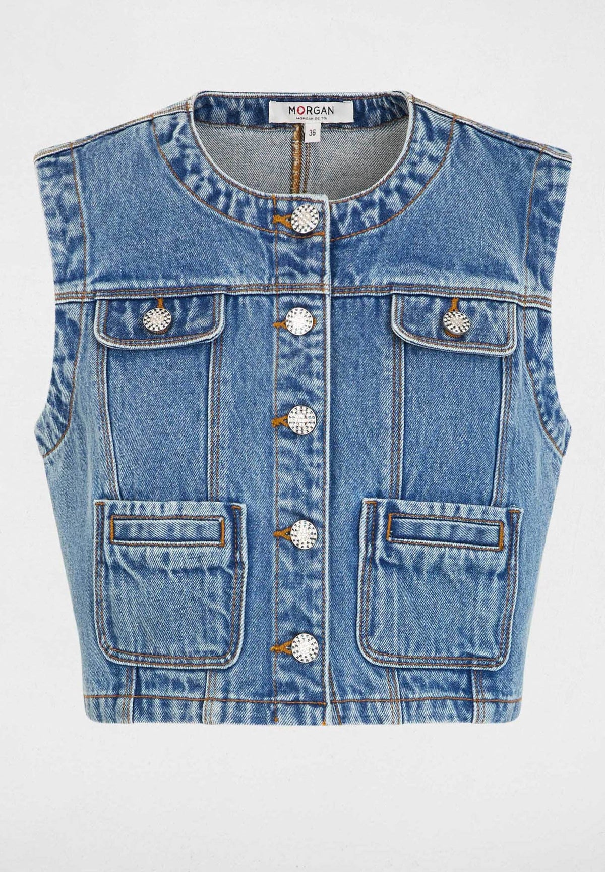 VCHARMYDENIM STONE - Waistcoat - MORGAN DE TOI