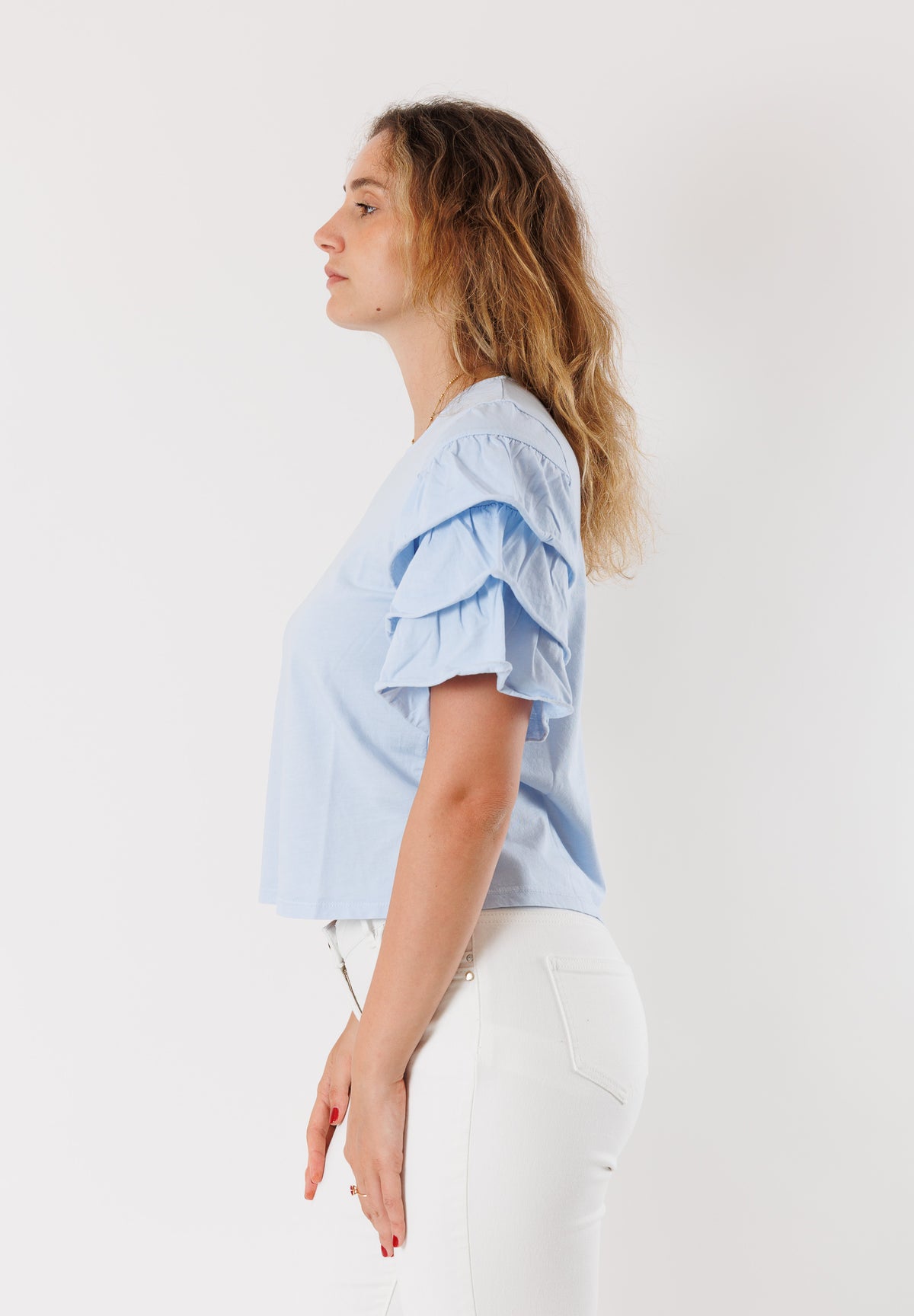 T-shirt con maniche a balze 100% cotone MR4068N