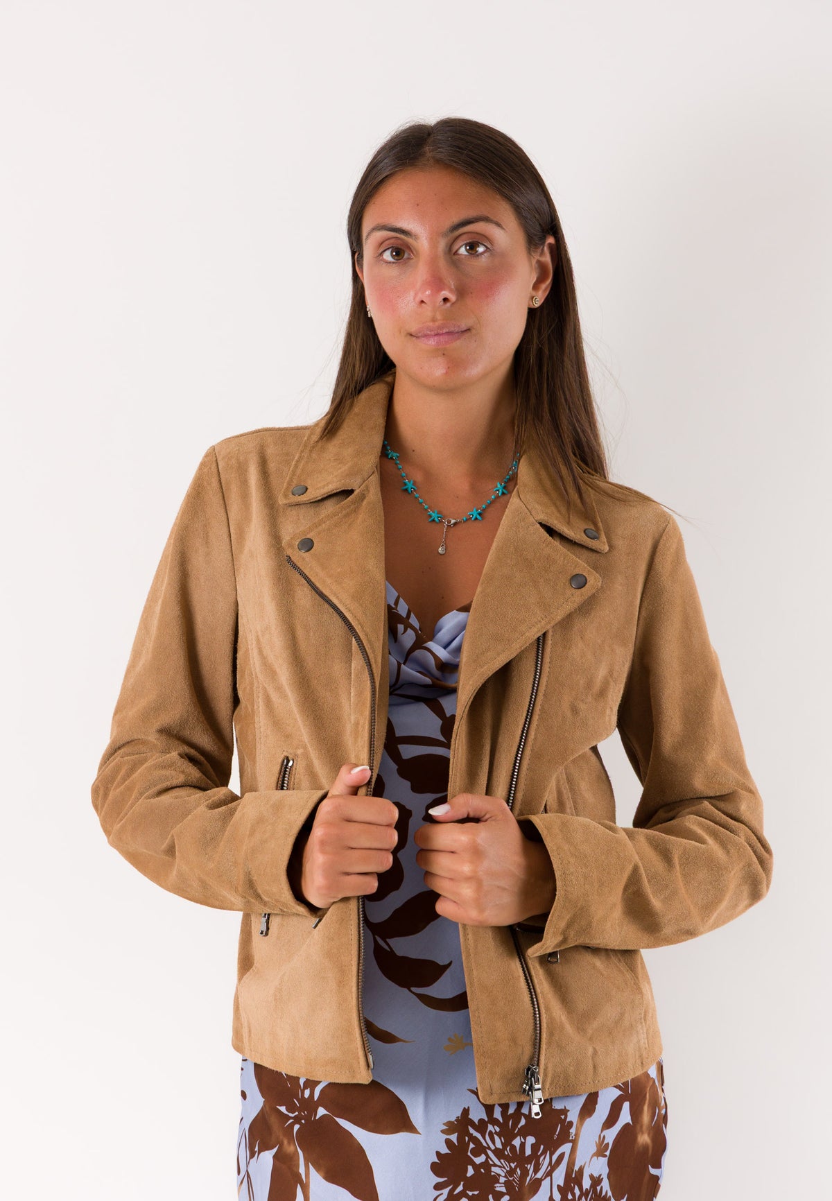 giacca scamosciata in vera pelle GB2326