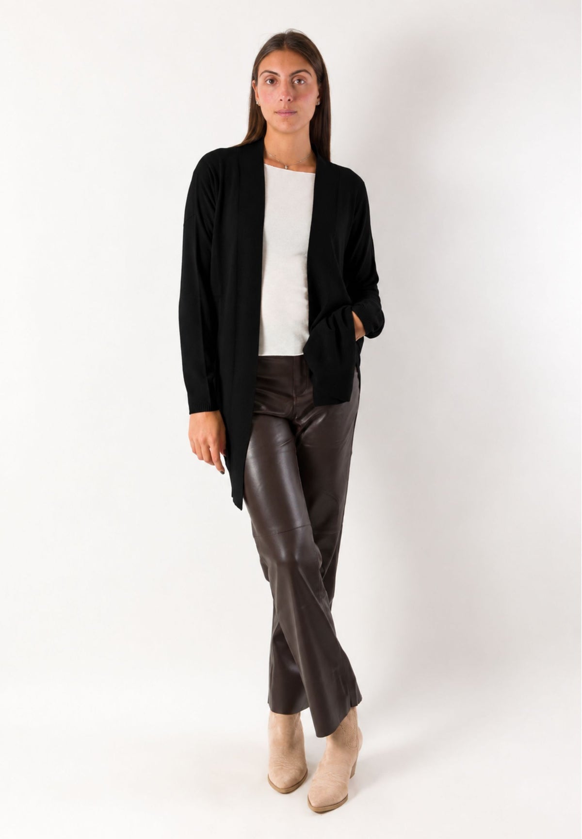 Cardigan lungo aperto fluido 3M1710