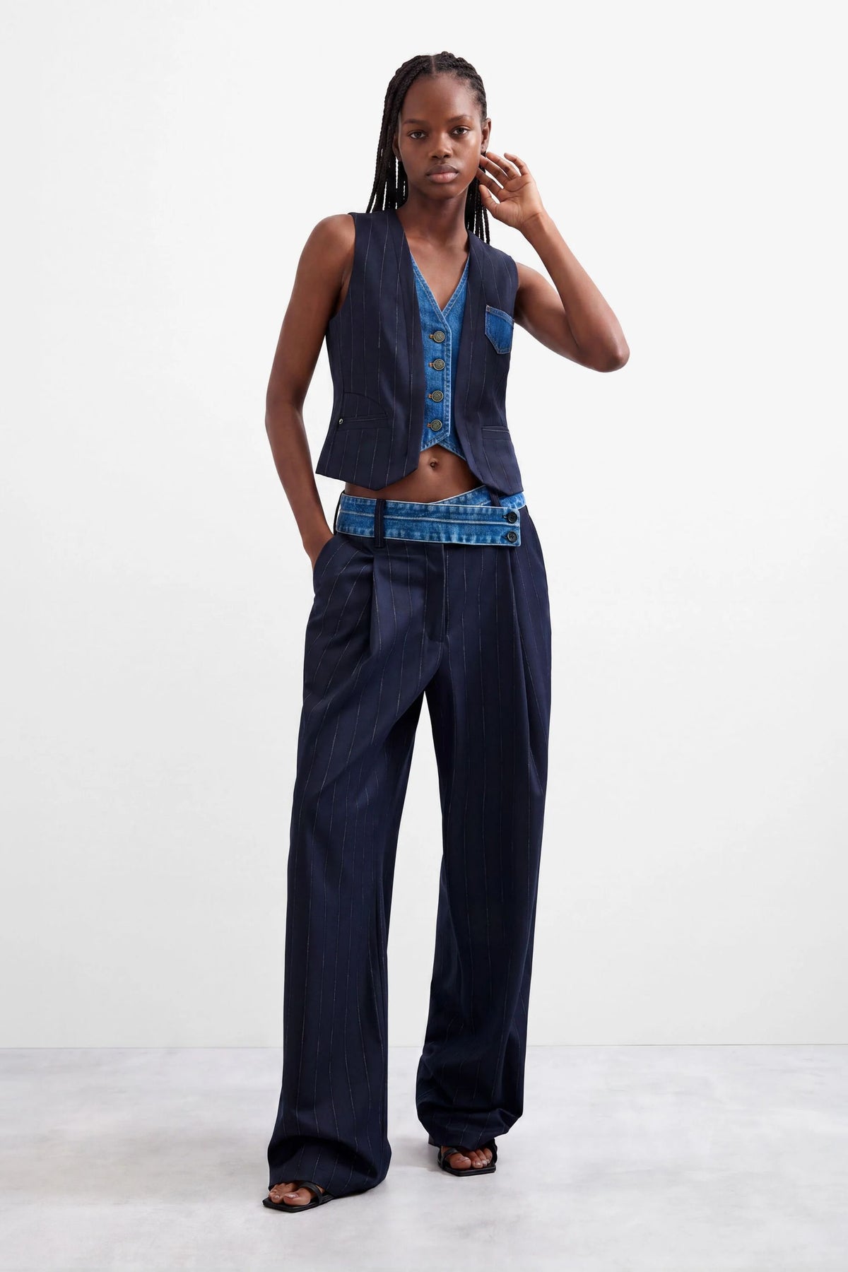 Pantalone sartoriale combinato 26WWPW055000