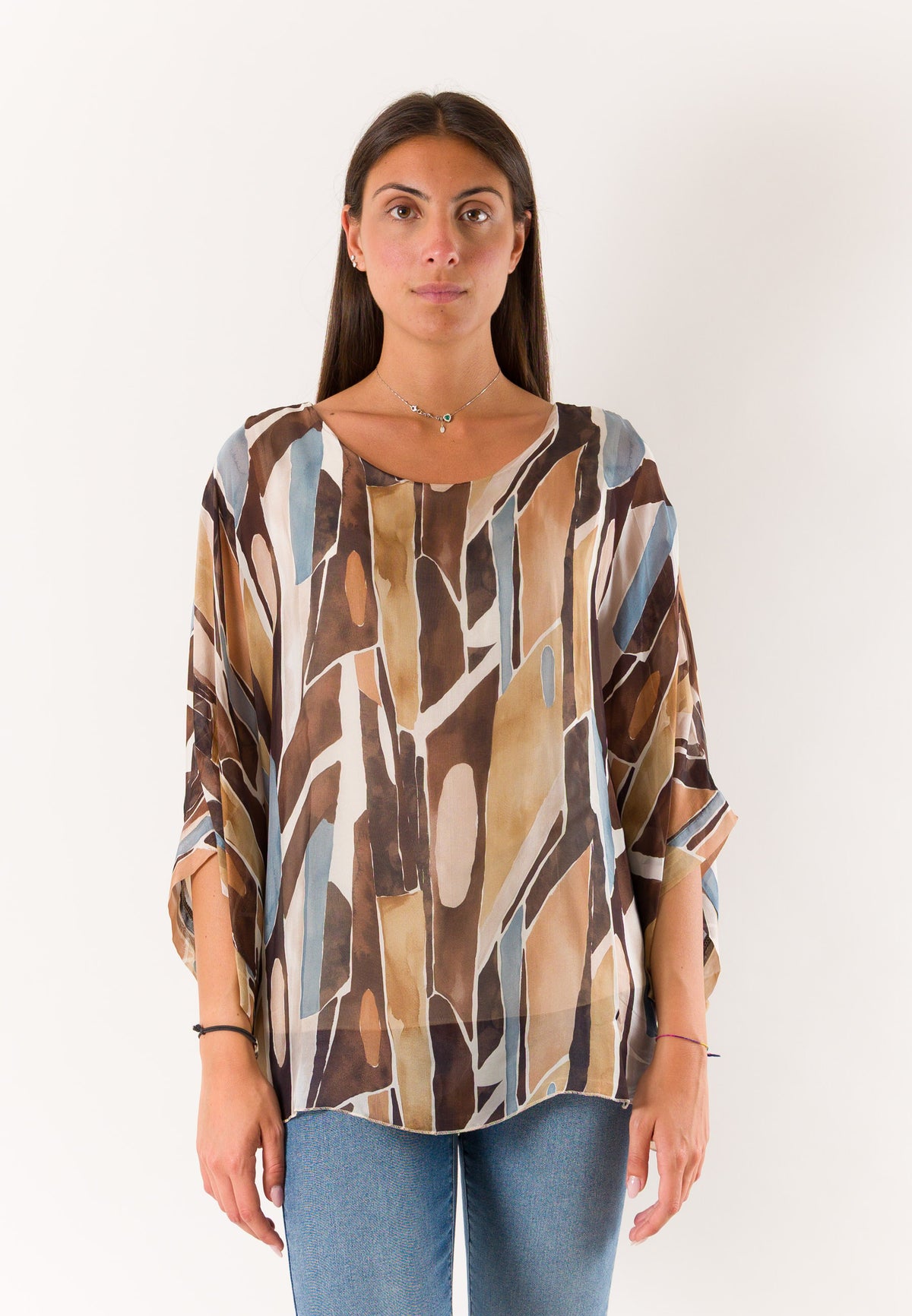 blusa fantasia in misto seta 46929
