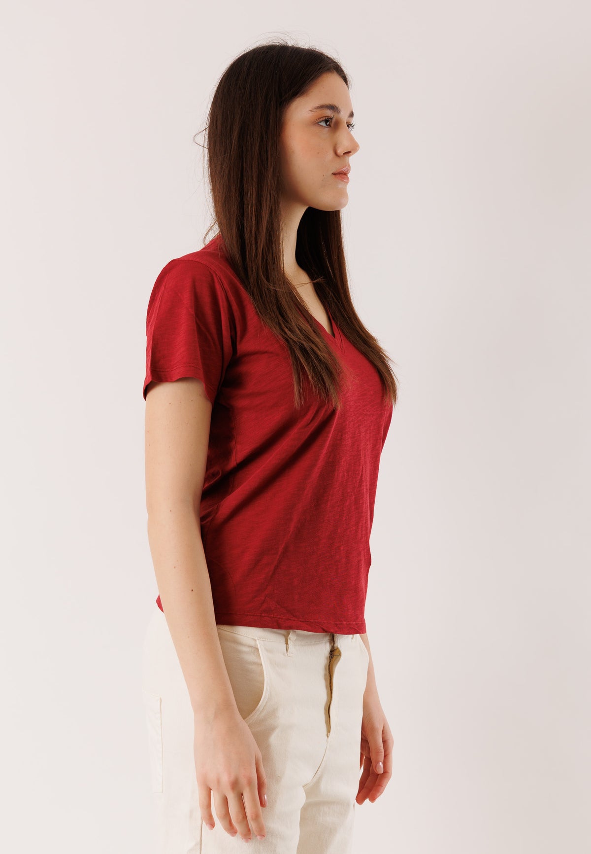 T-shirt scollo V morbida D42515