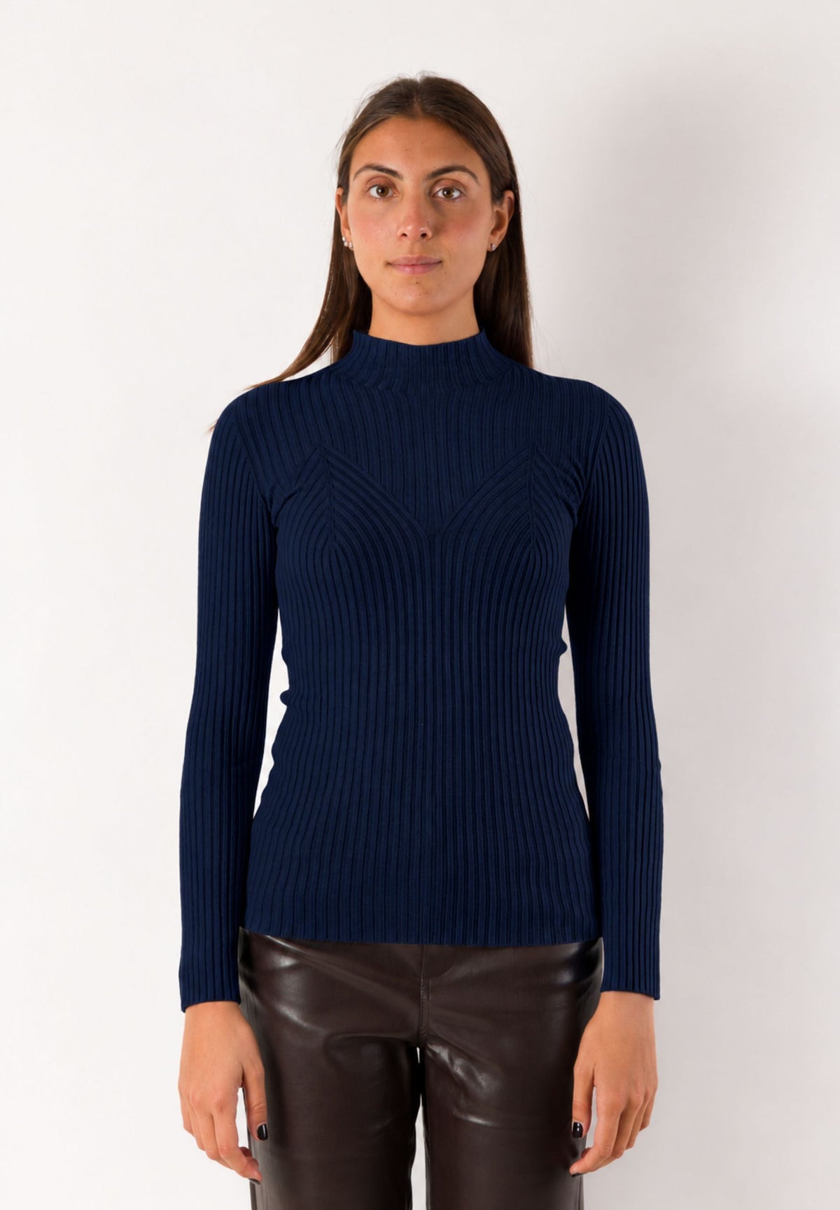 Maglia a coste collo alto 3M1714