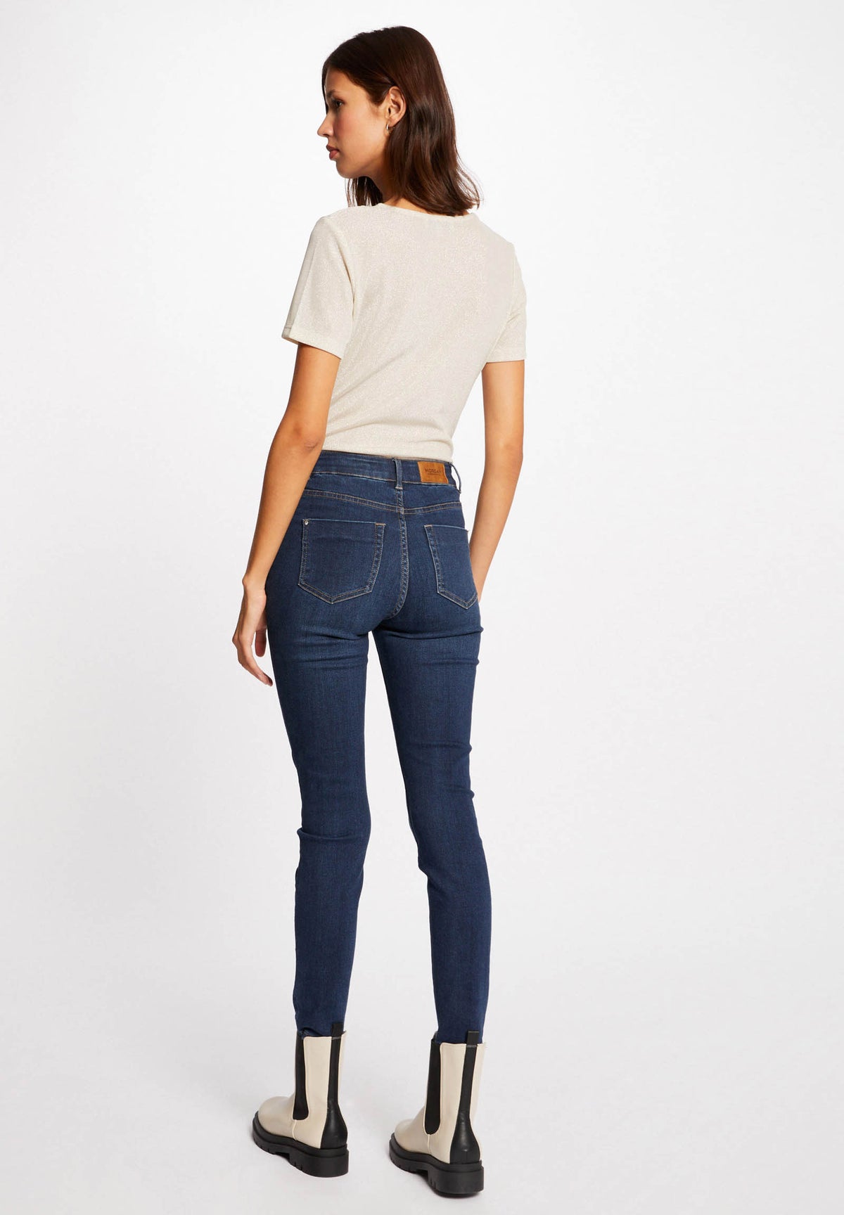 T-shirt scollo a V in lurex DIWI