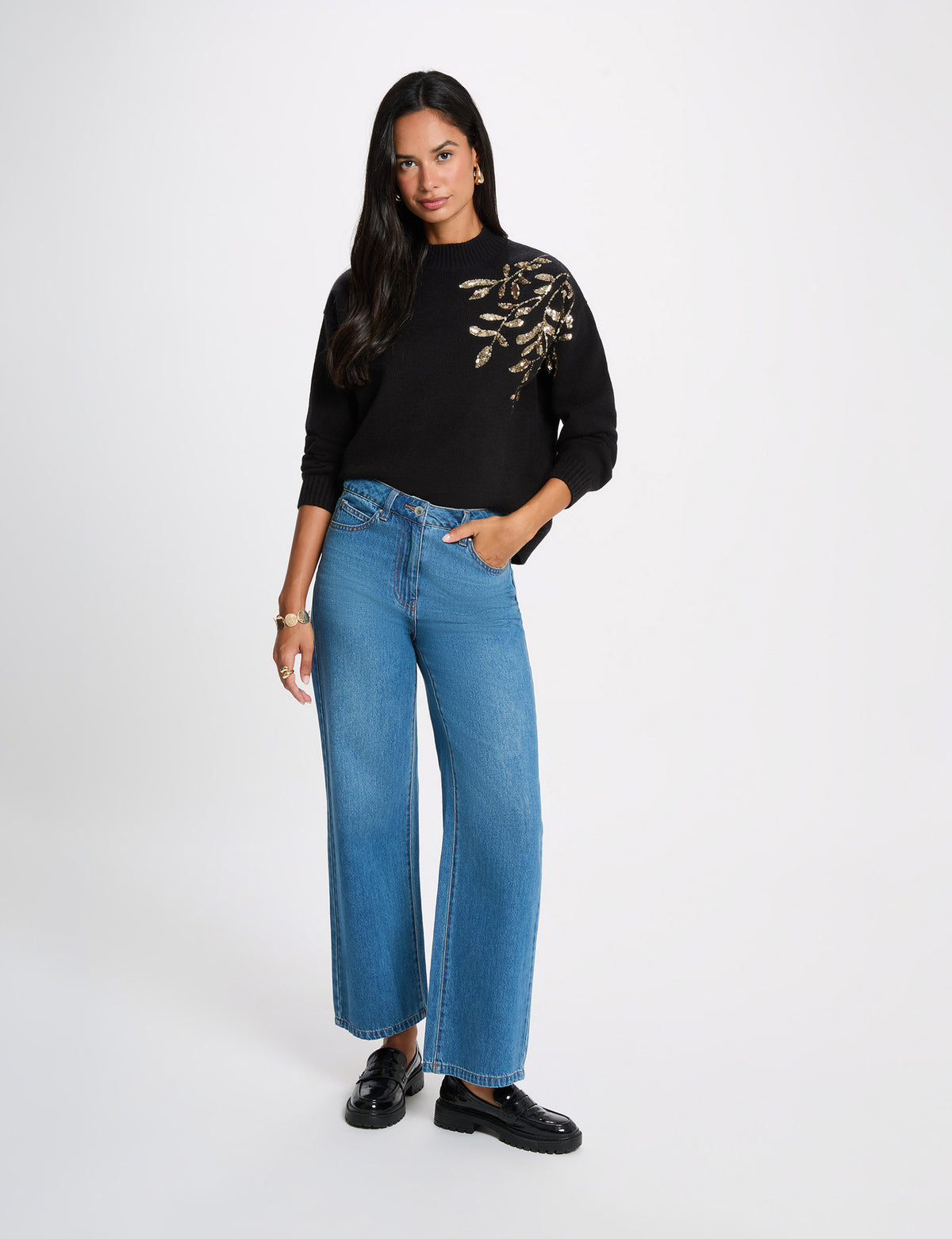 Morgan MVANI maglia ricamata con paillettes