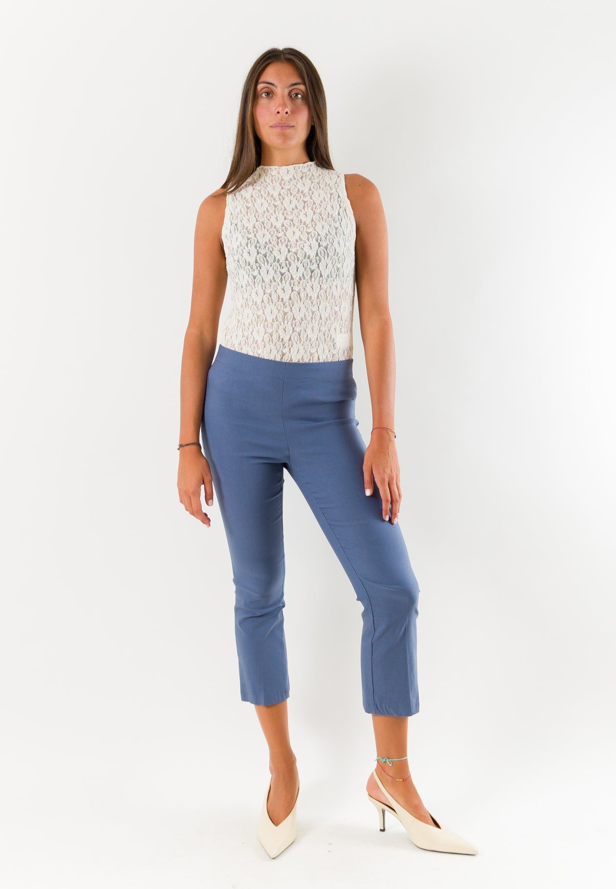 Pantaloni donna cropped elasticizzati AI26665