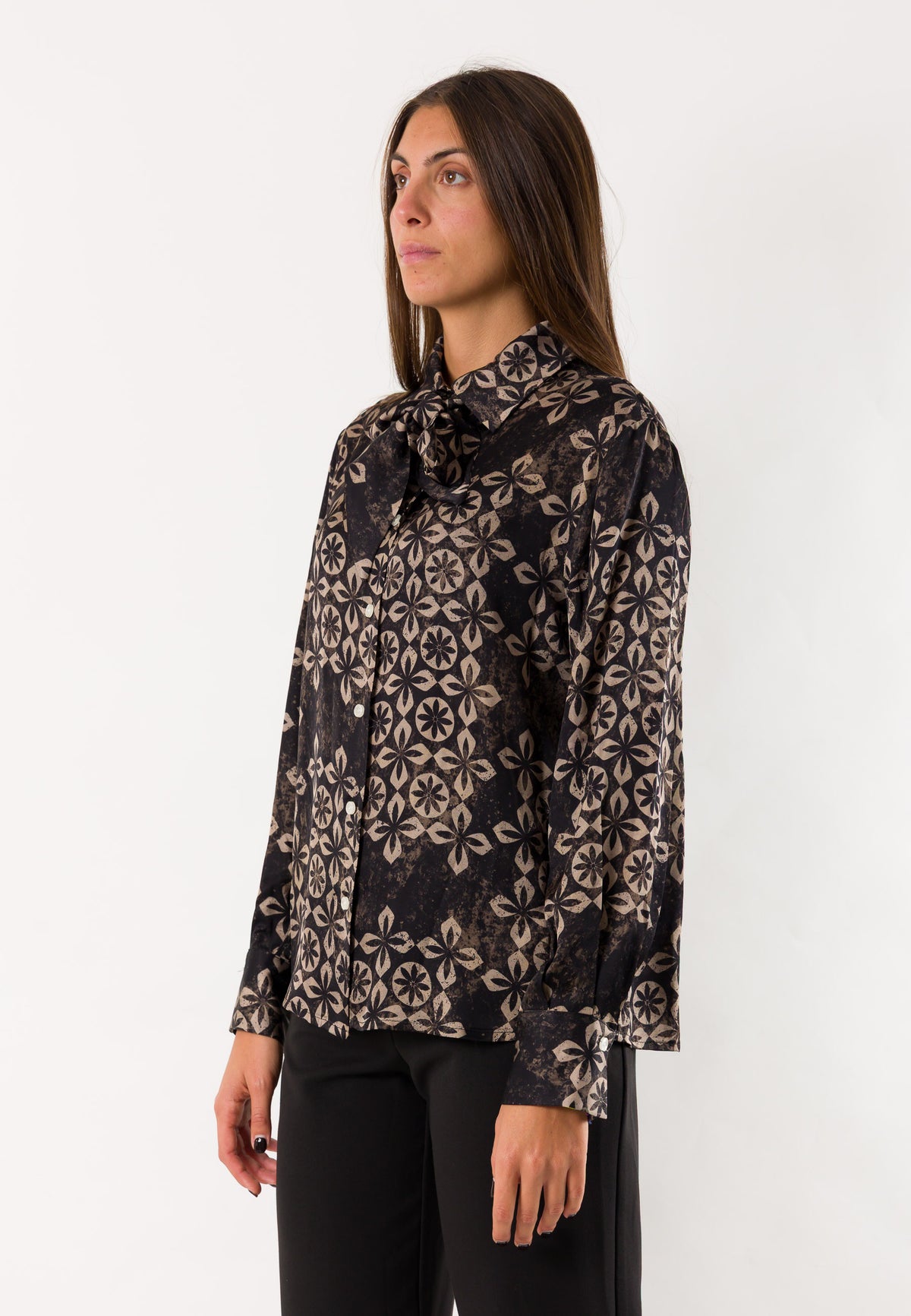 Mesange AI26798 camicia fantasia foulard