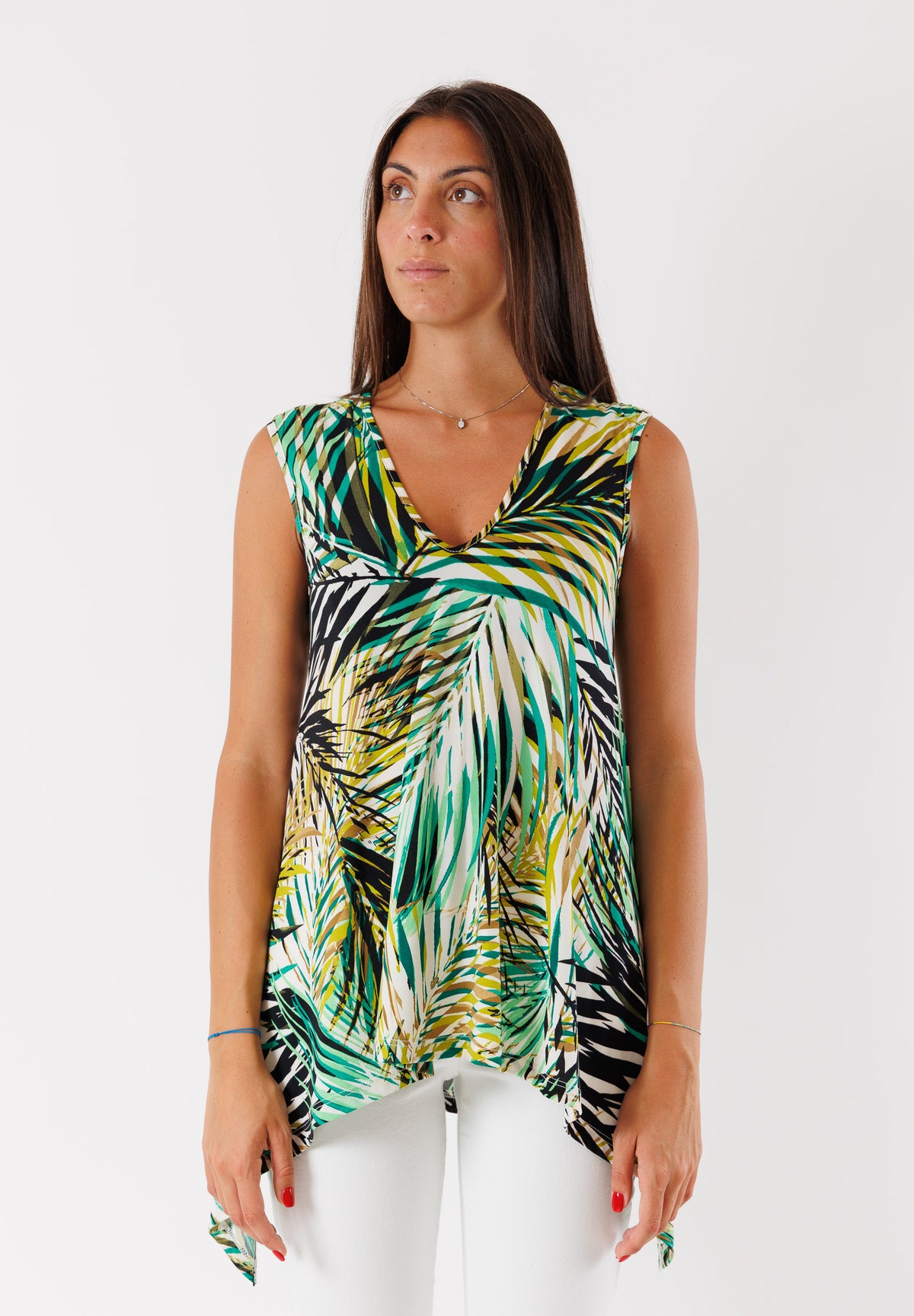 Top senza maniche  in jersey fantasia PE25306