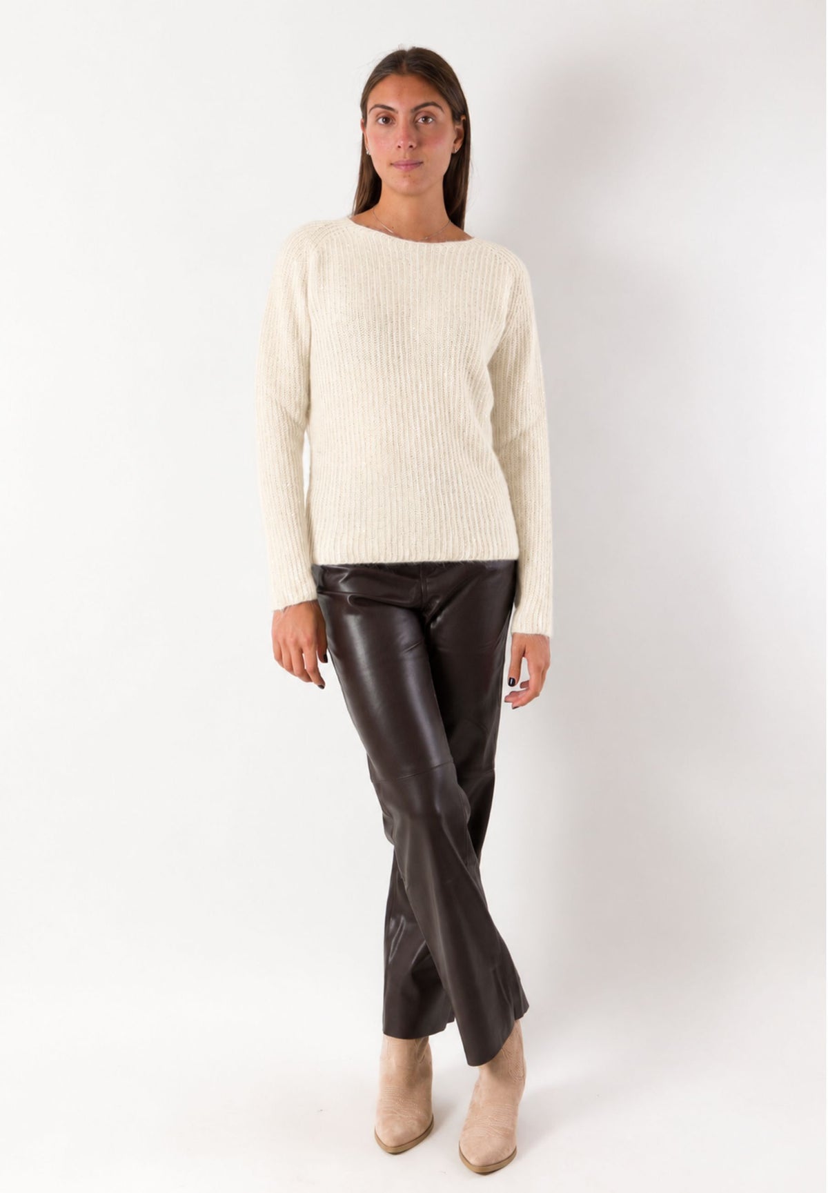 Maglia lurex girocollo a coste 3M1803