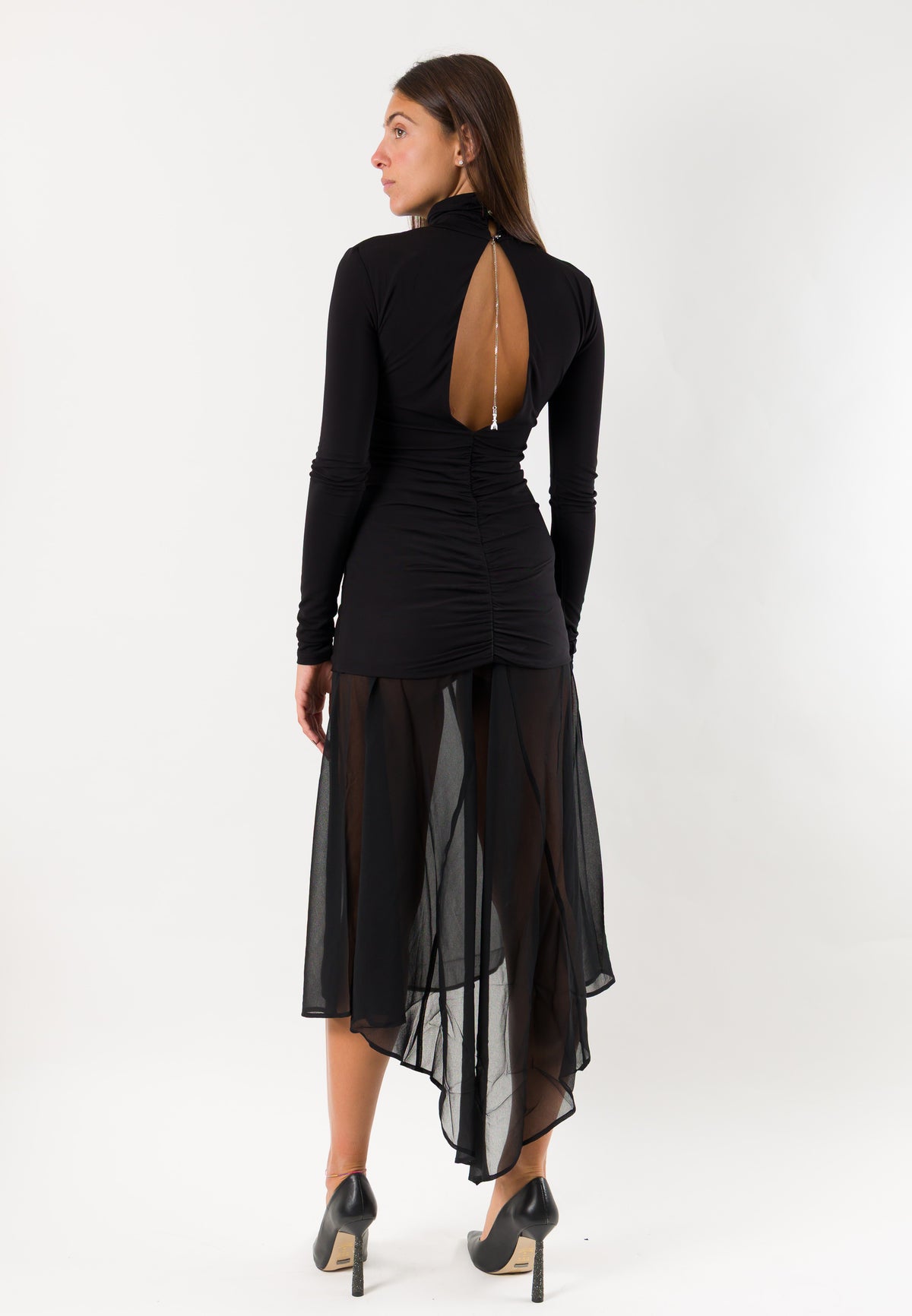 Patrizia Pepe 2A0070 abito midi drappeggiato