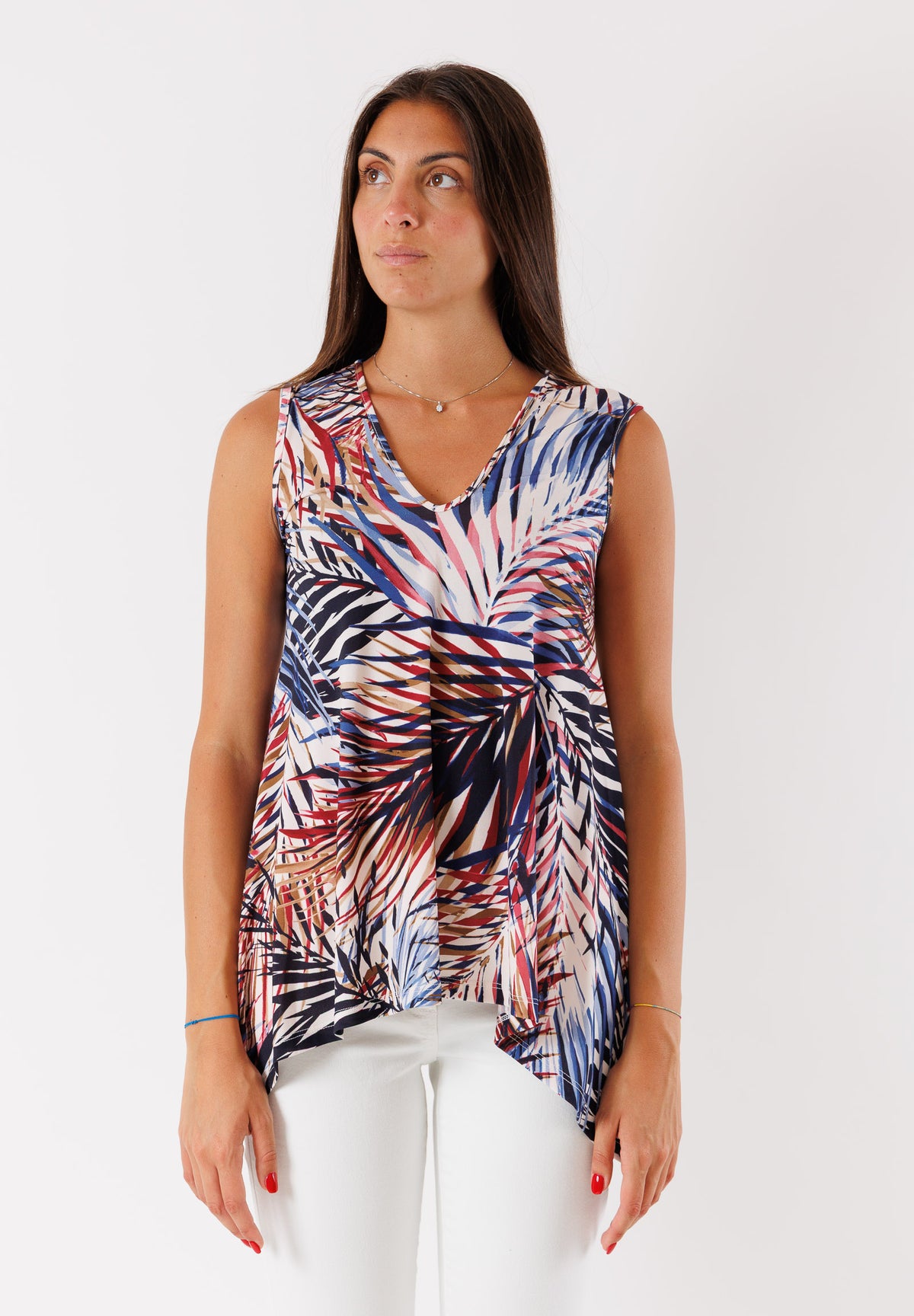 Top senza maniche  in jersey fantasia PE25306