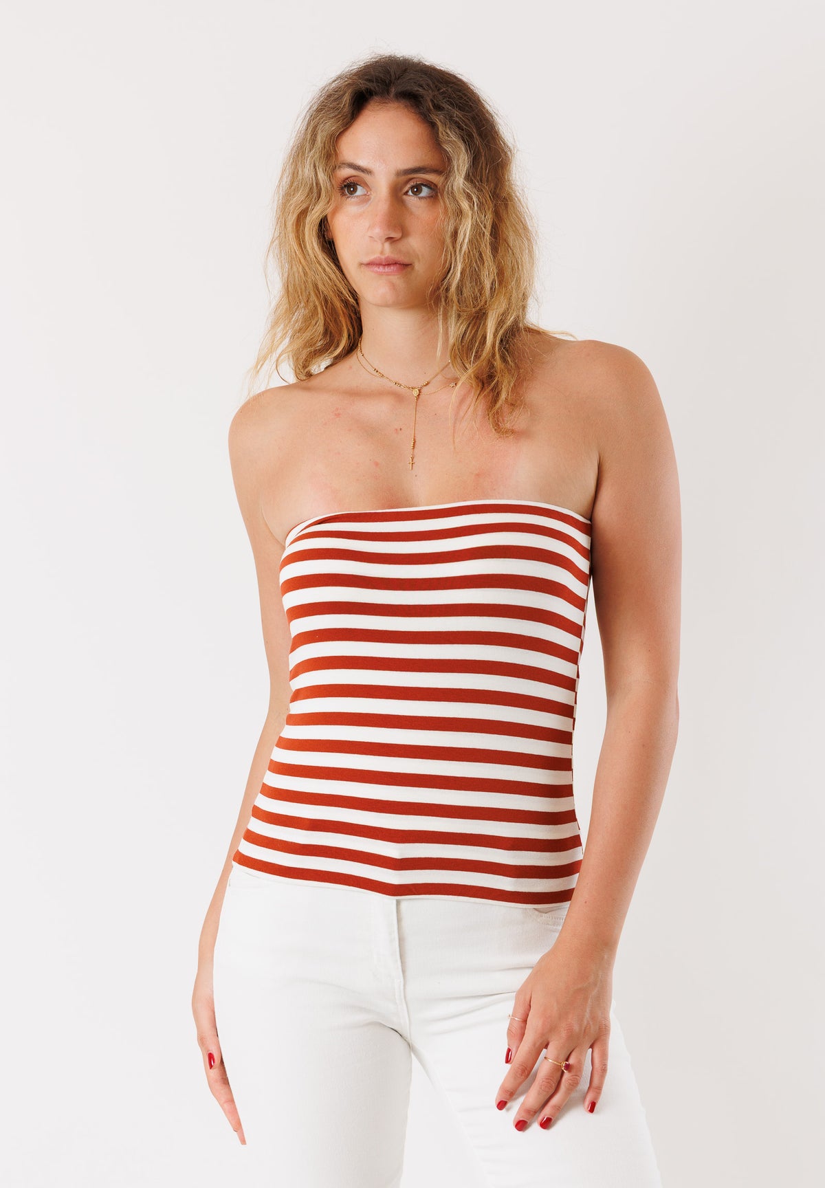 Women's KONTATTO top in leather-butter