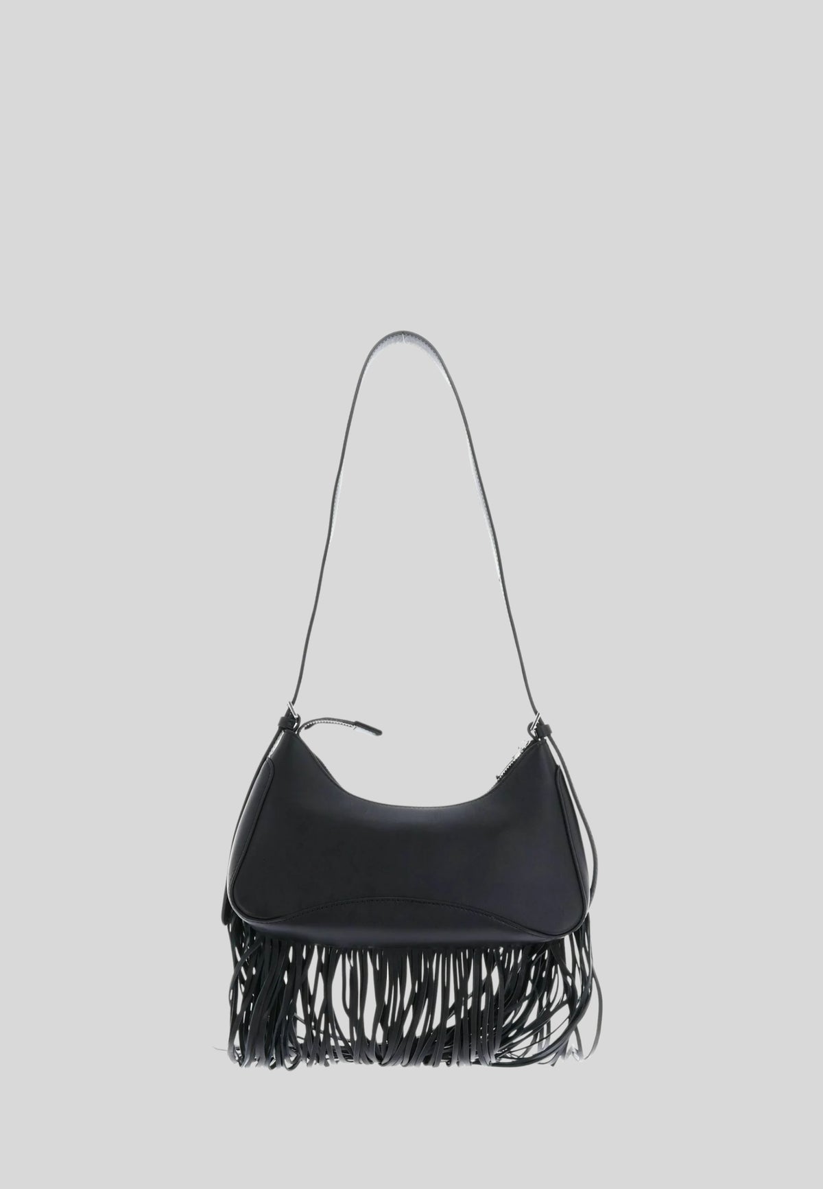 Borsa a Spalla Patrizia Pepe in Pelle Nera con Frange 8B0166L101K103