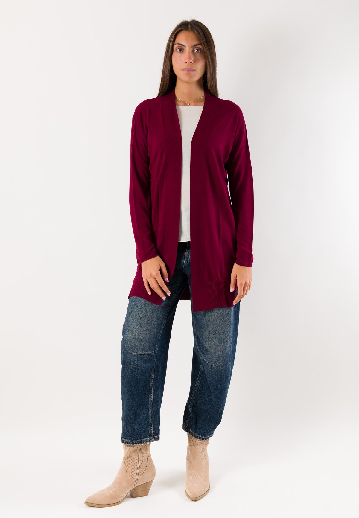 Cardigan lungo aperto fluido 3M1710