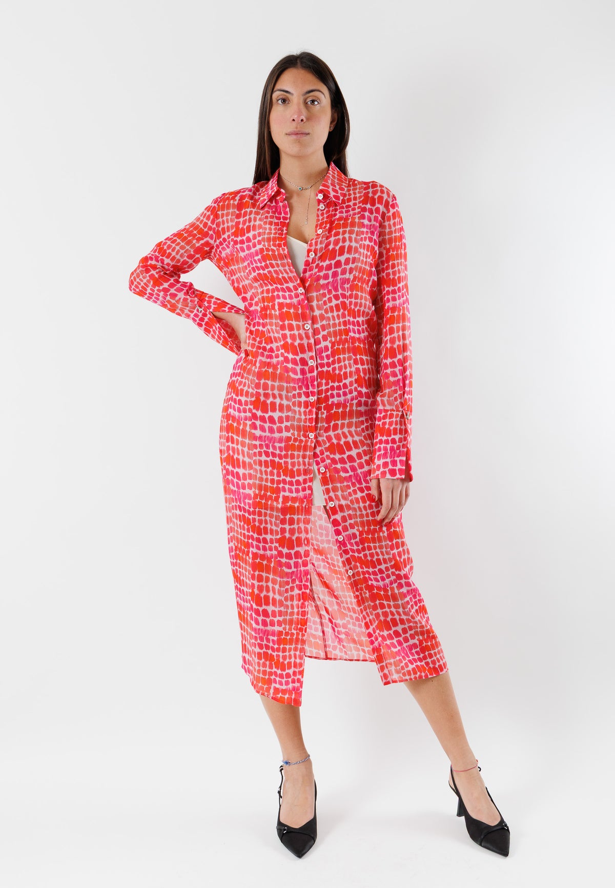PATRIZIA PEPE Women's Red croco print dresses