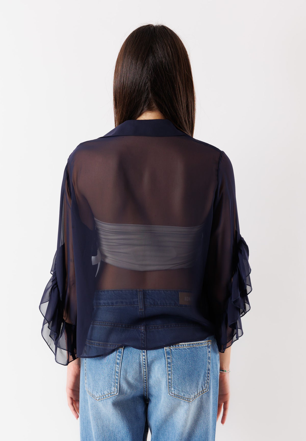 camicia con rouches 3129