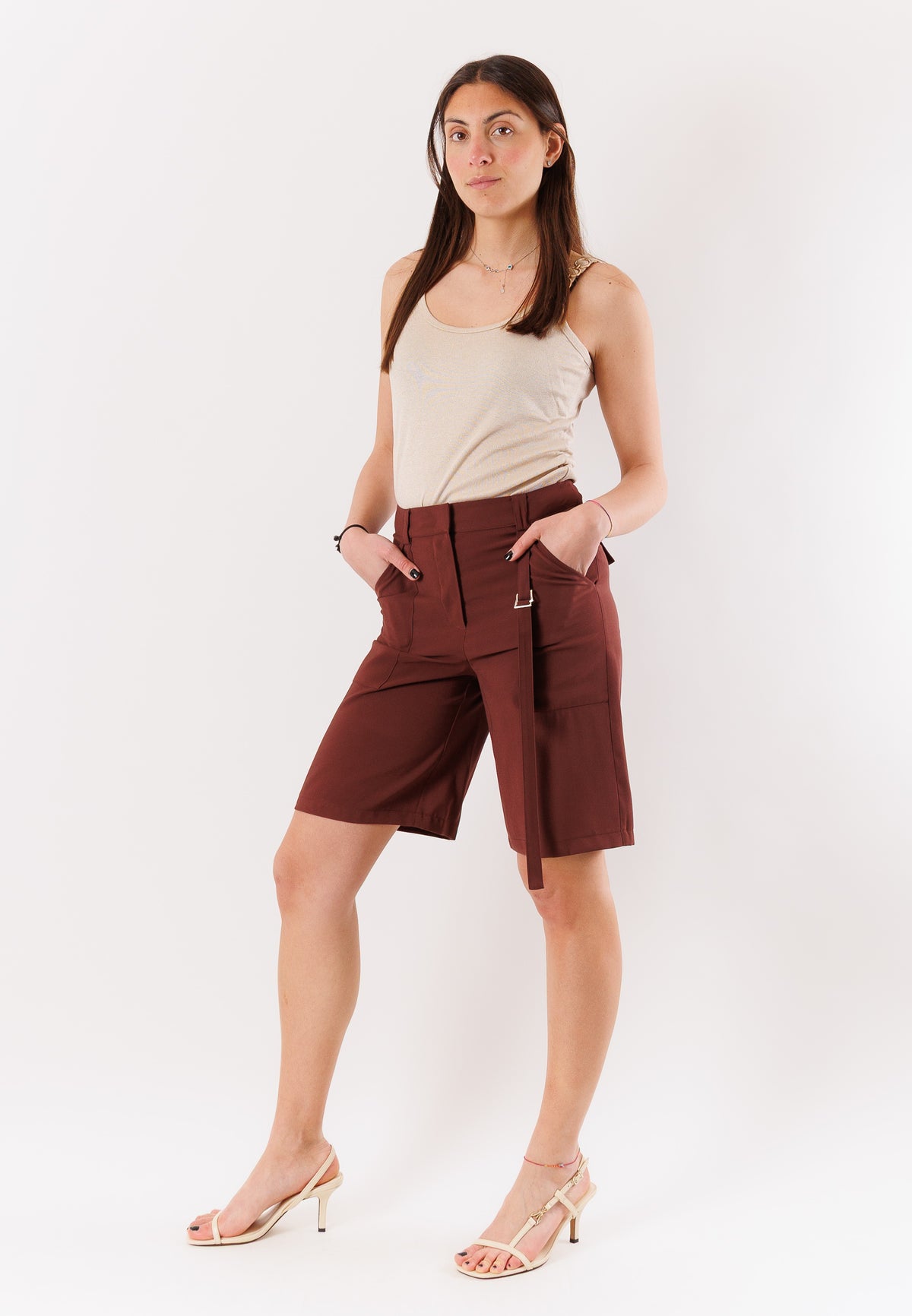 PATRIZIA PEPE Women's Wood Brown SHORTS