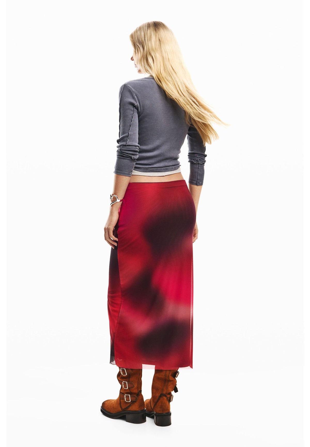 Gonna midi in tessuto tulle 26SWFK02