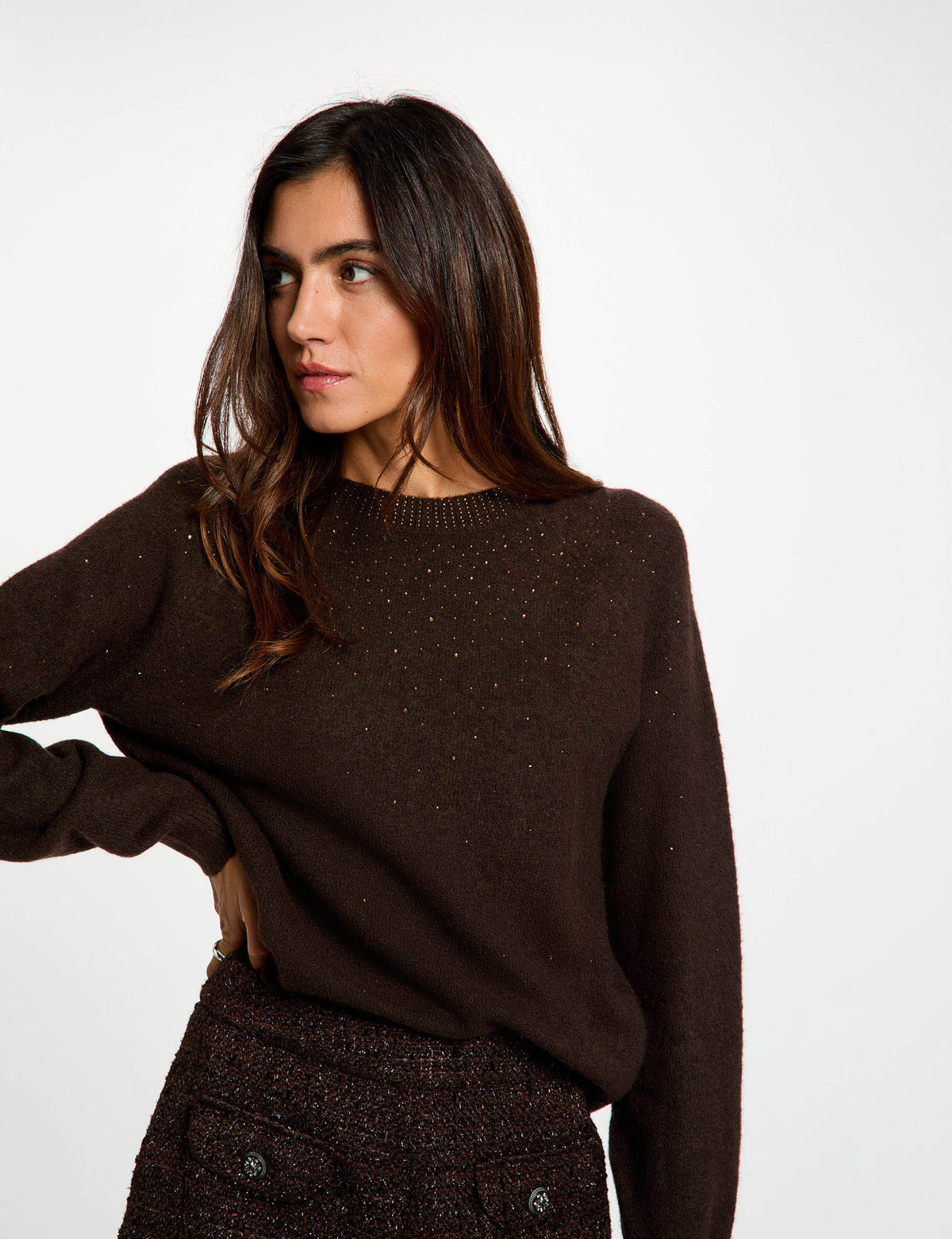 Morgan MFETE maglia con strass