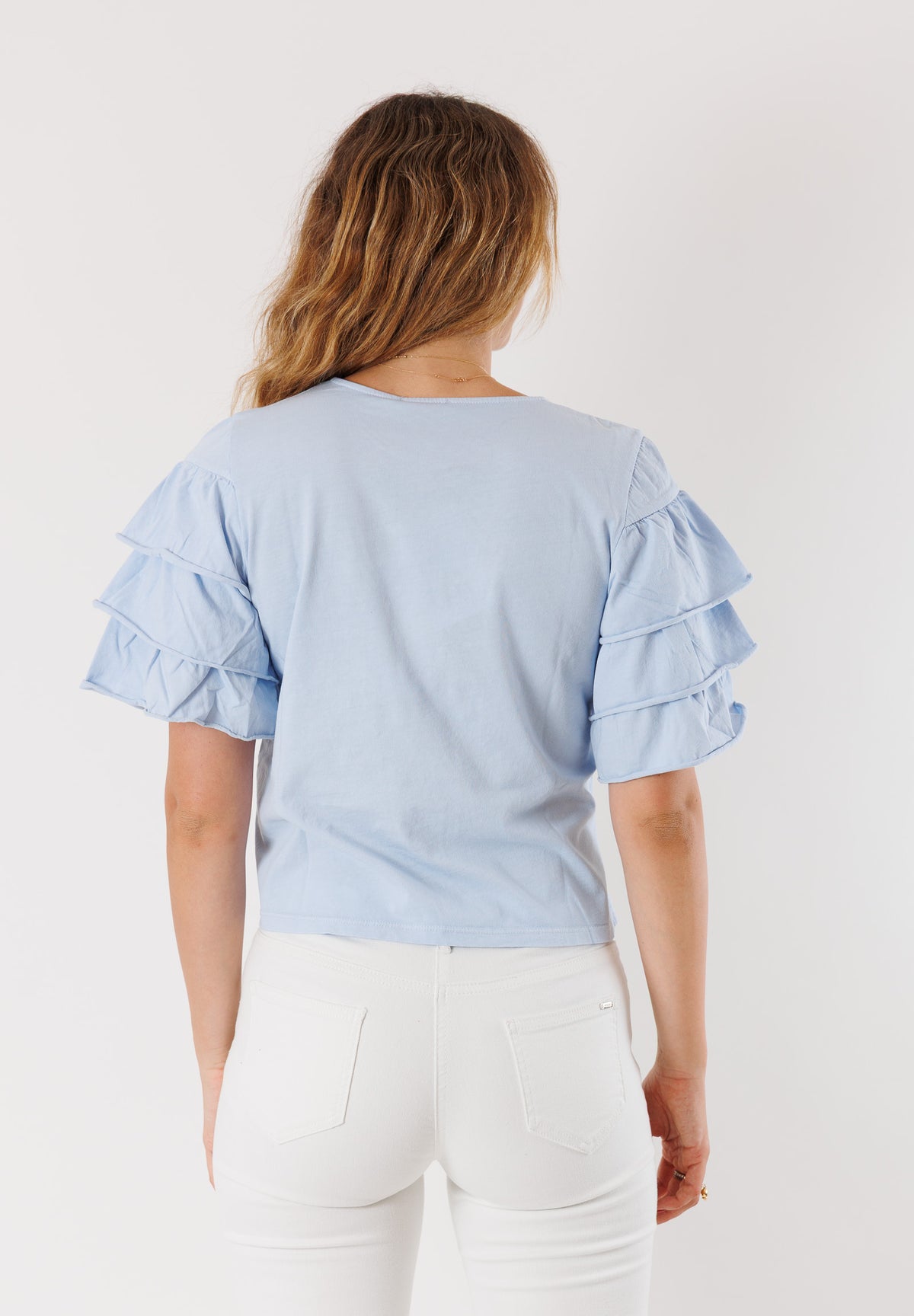 T-shirt con maniche a balze 100% cotone MR4068N