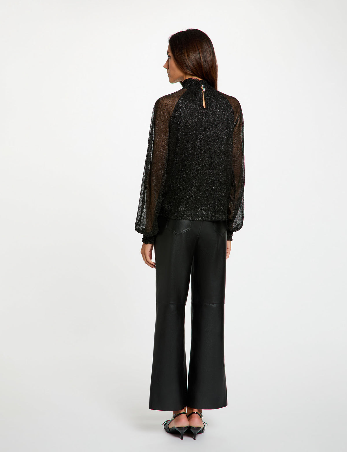 Morgan TYUKI blusa lurex collo alto