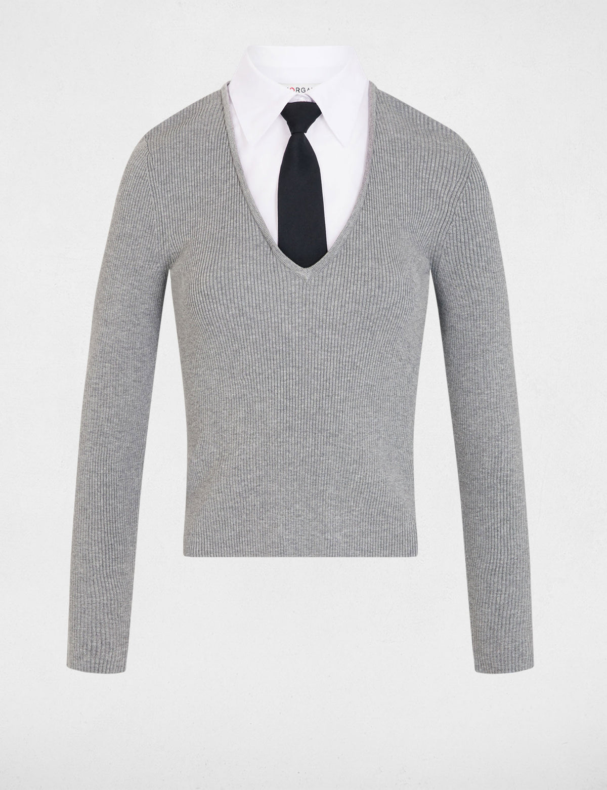 Morgan De Toi MCRAVAT maglia effetto camicia