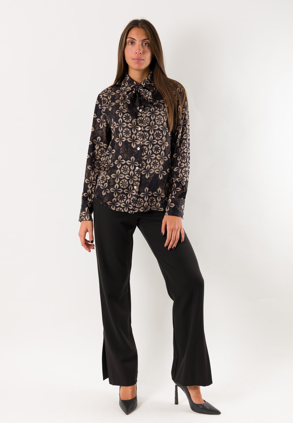 Mesange AI26798 camicia fantasia foulard