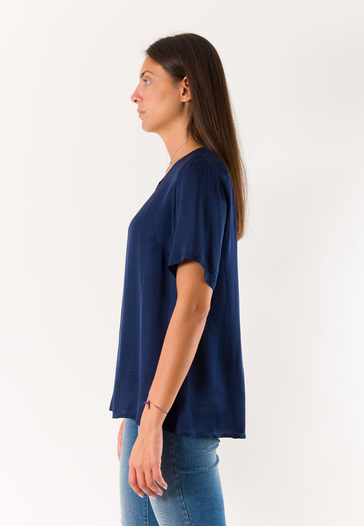 t-shirt a mezze maniche in raso 424219