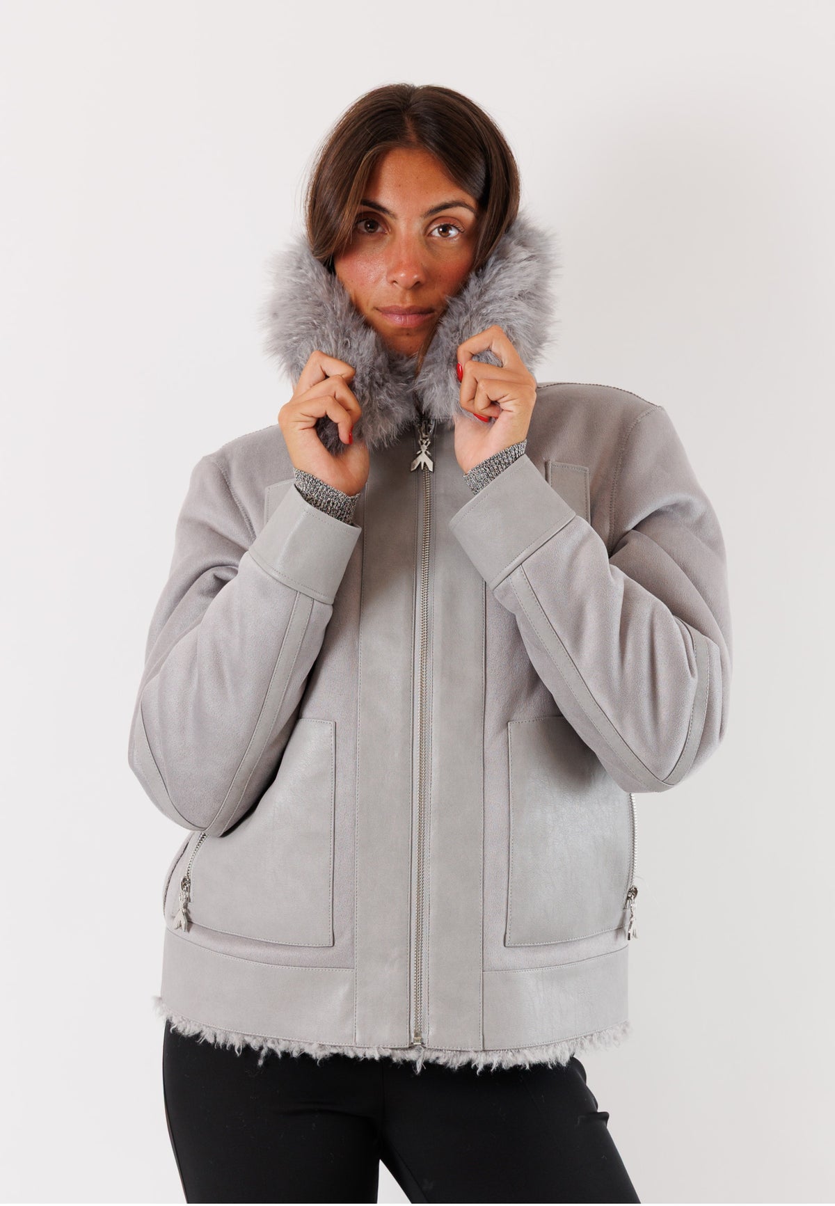 PATRIZIA PEPE Women's Mistery Gray Jacket