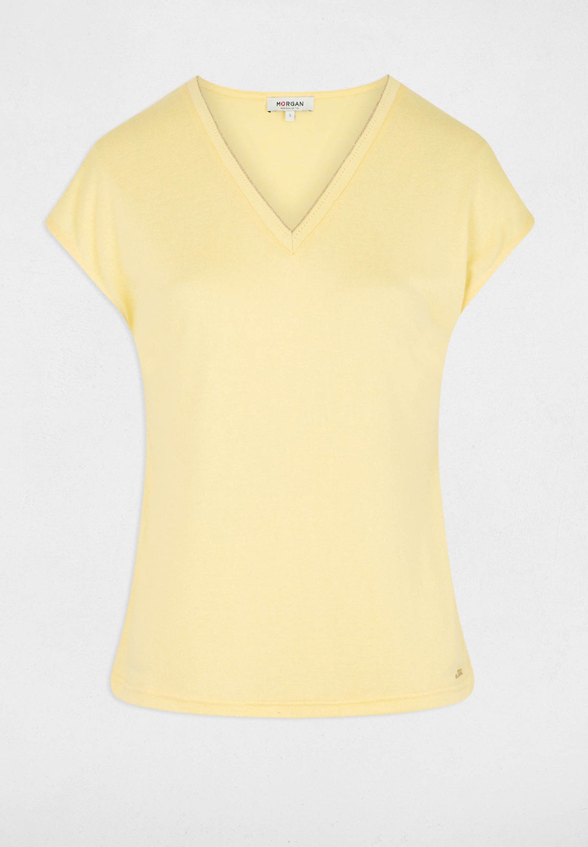 T-shirt scollo a V con dettagli in lurex DAGA