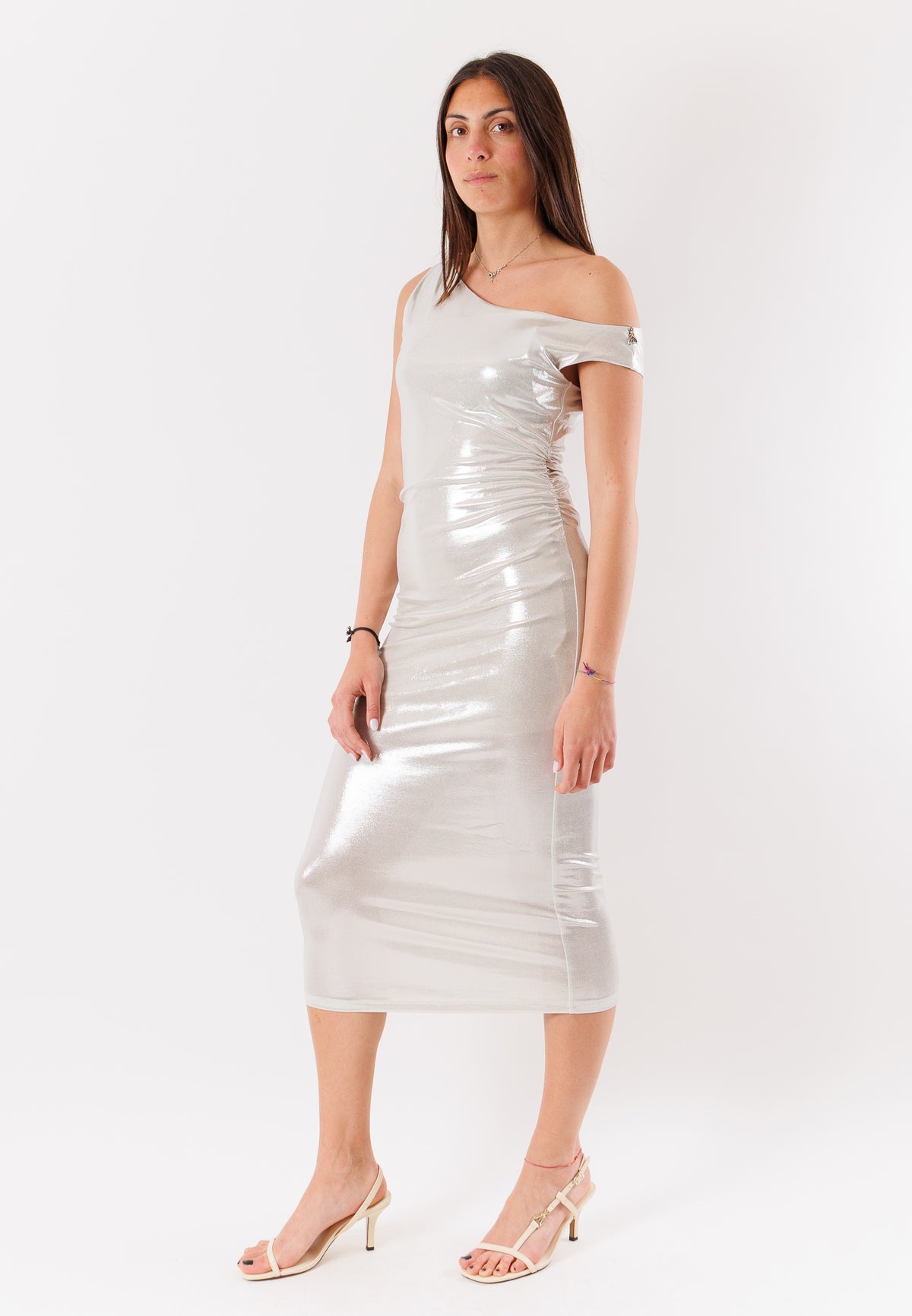 PATRIZIA PEPE Women's Shiny Silver Dresses