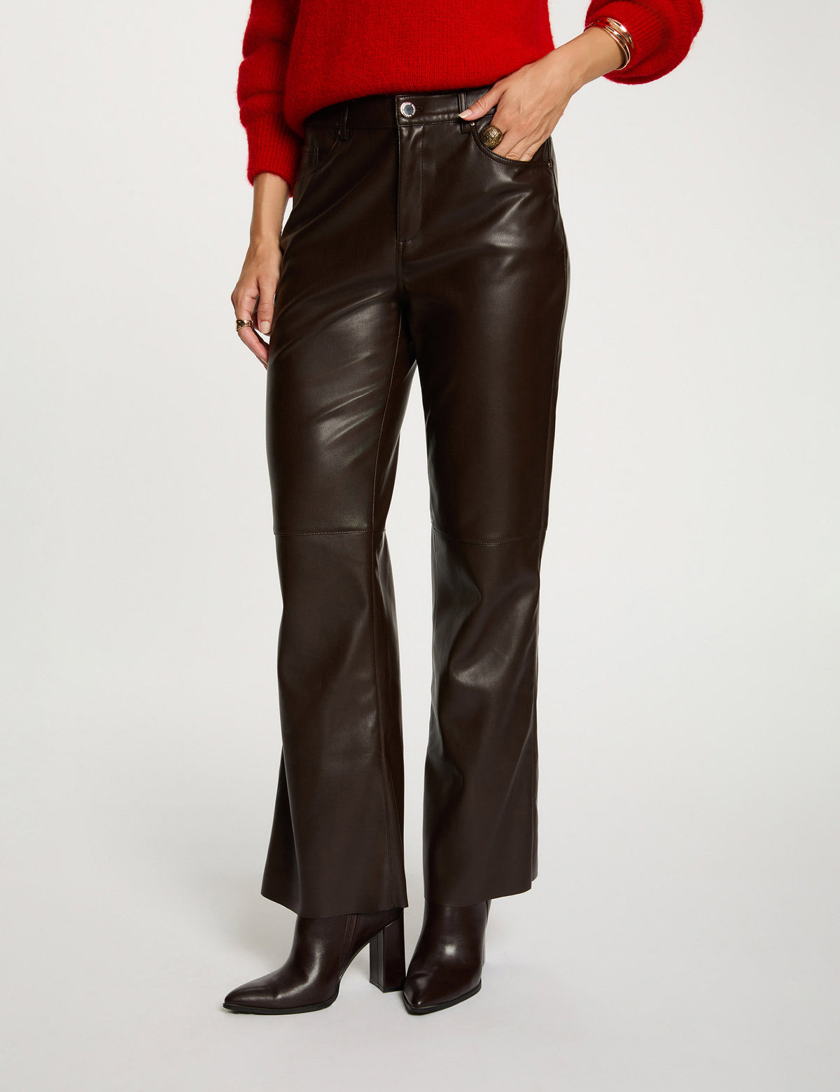 Pantaloni bootcut in similpelle PEMPER ( TAGLIE FRANCESI )