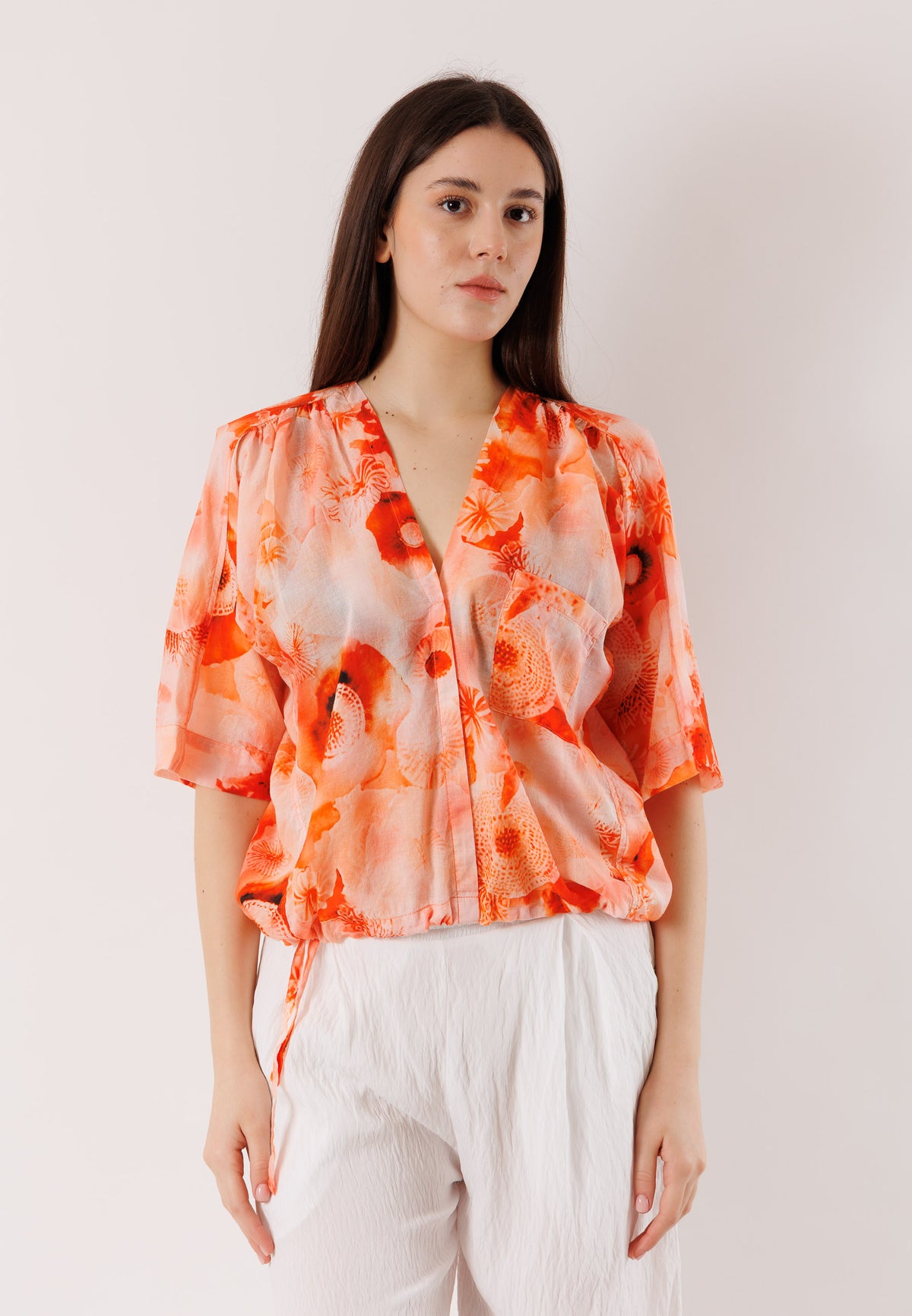 Blusa leggera scollo V D42532