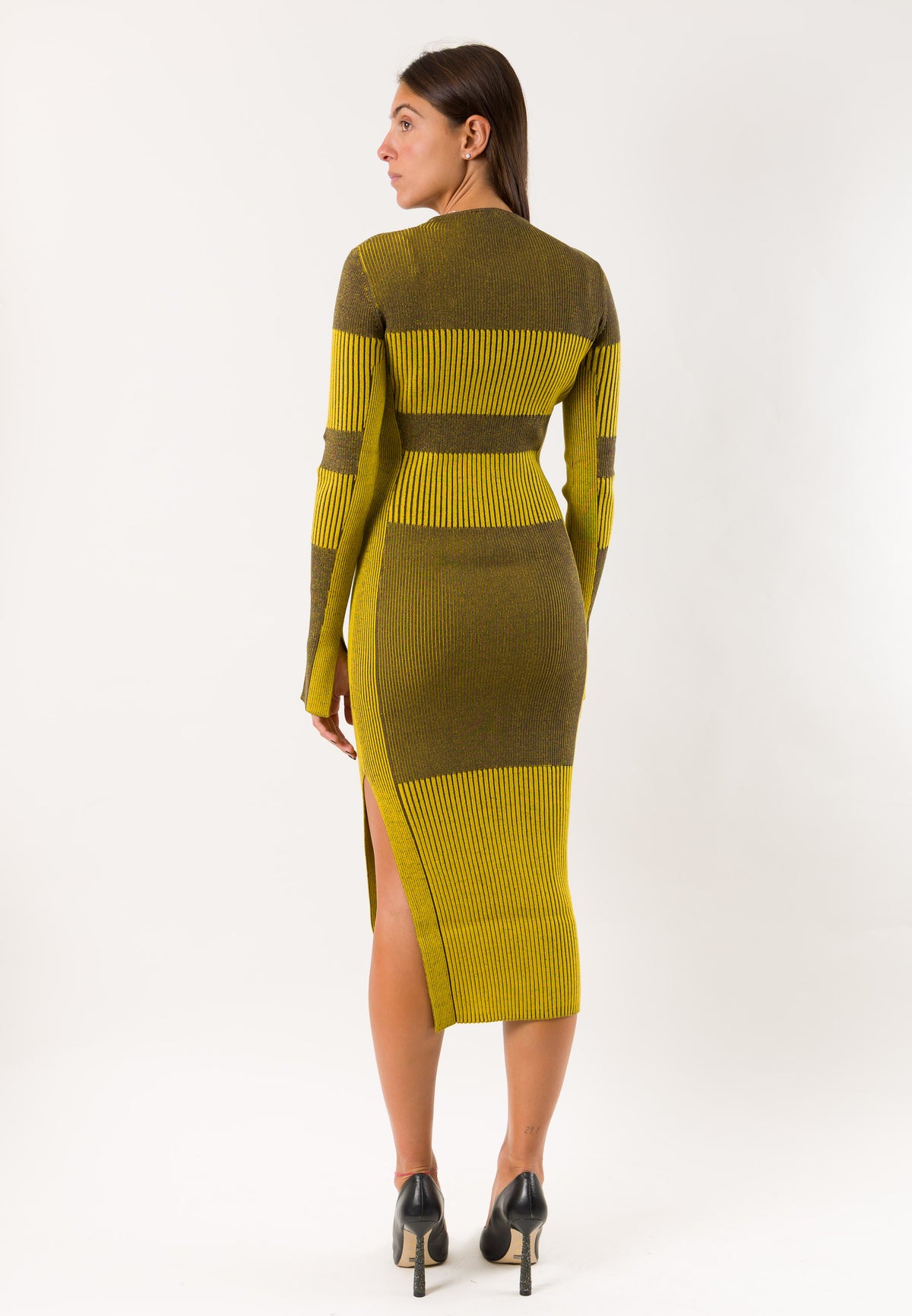 Patrizia Pepe 2A0044 abito midi costine