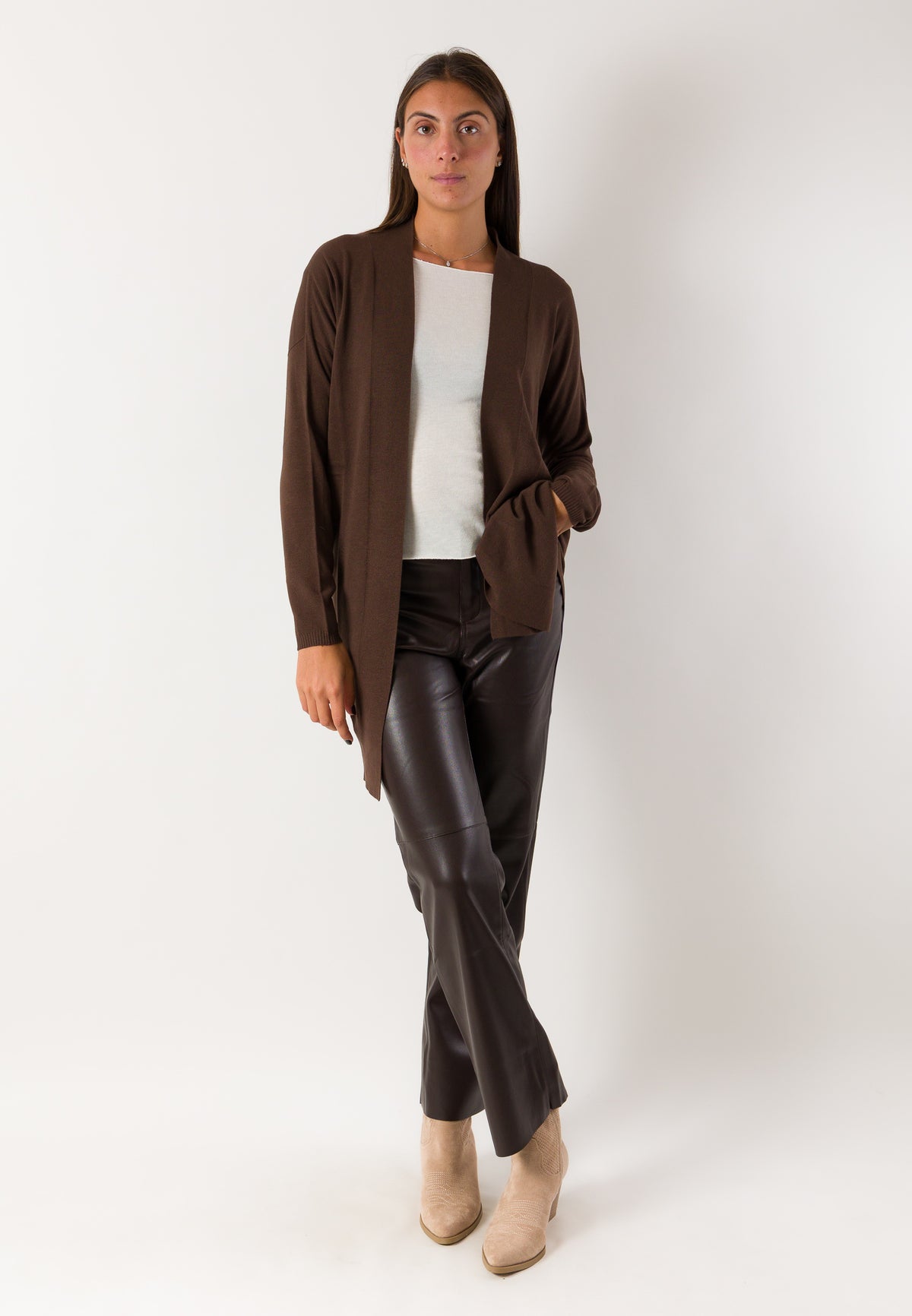 Cardigan lungo aperto fluido 3M1710