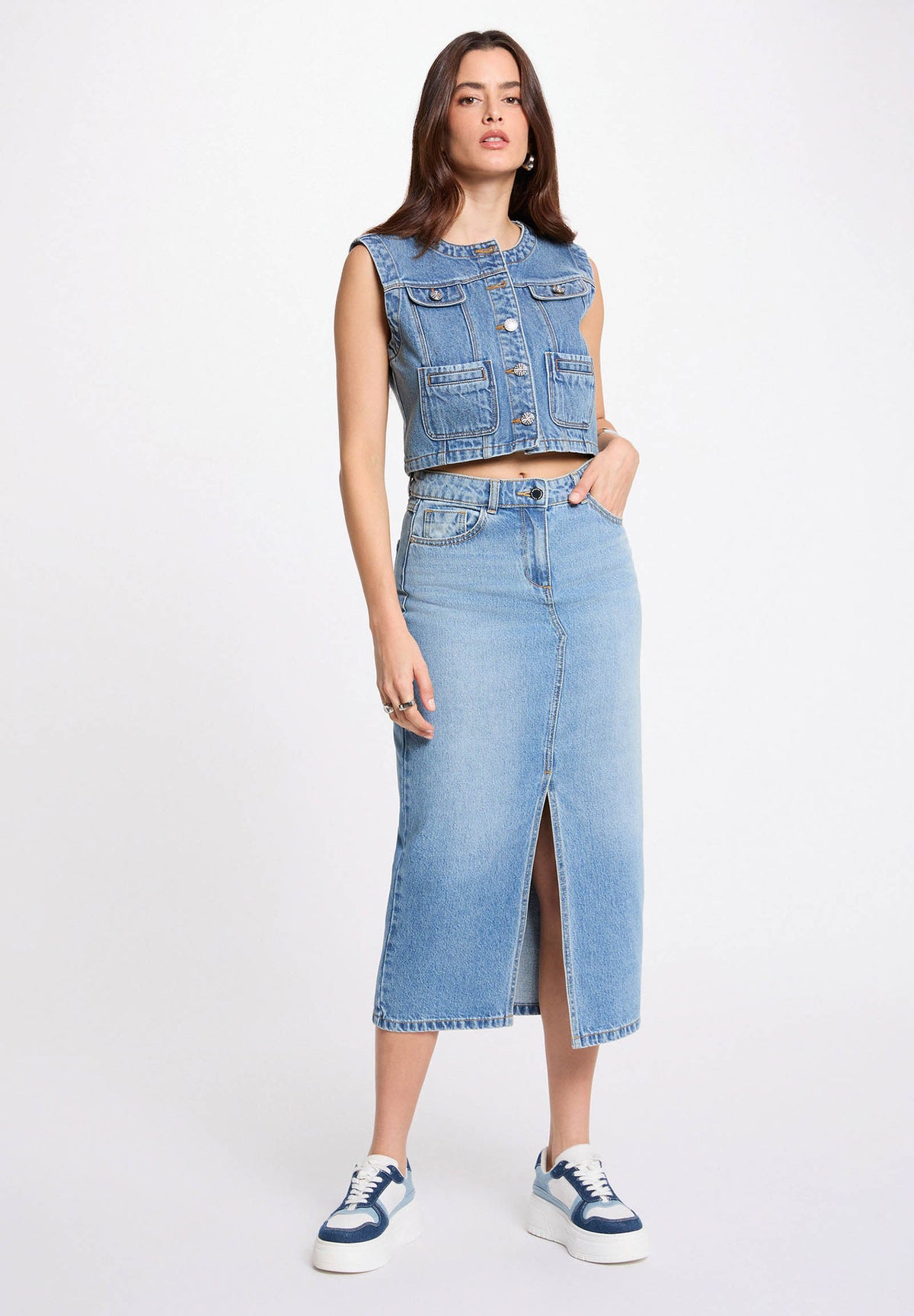 VCHARMYDENIM STONE - Waistcoat - MORGAN DE TOI