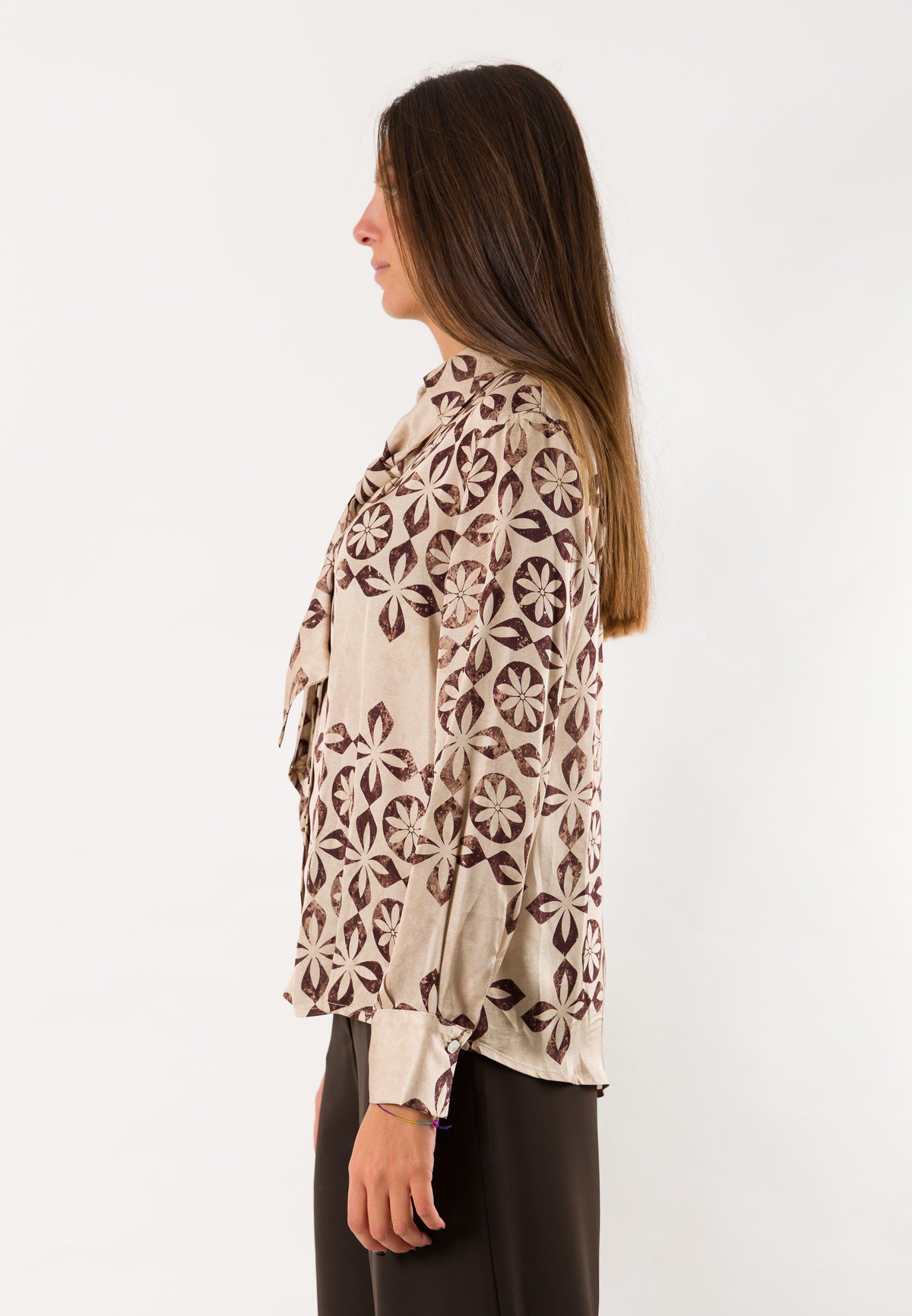 Mesange AI26798 camicia fantasia foulard