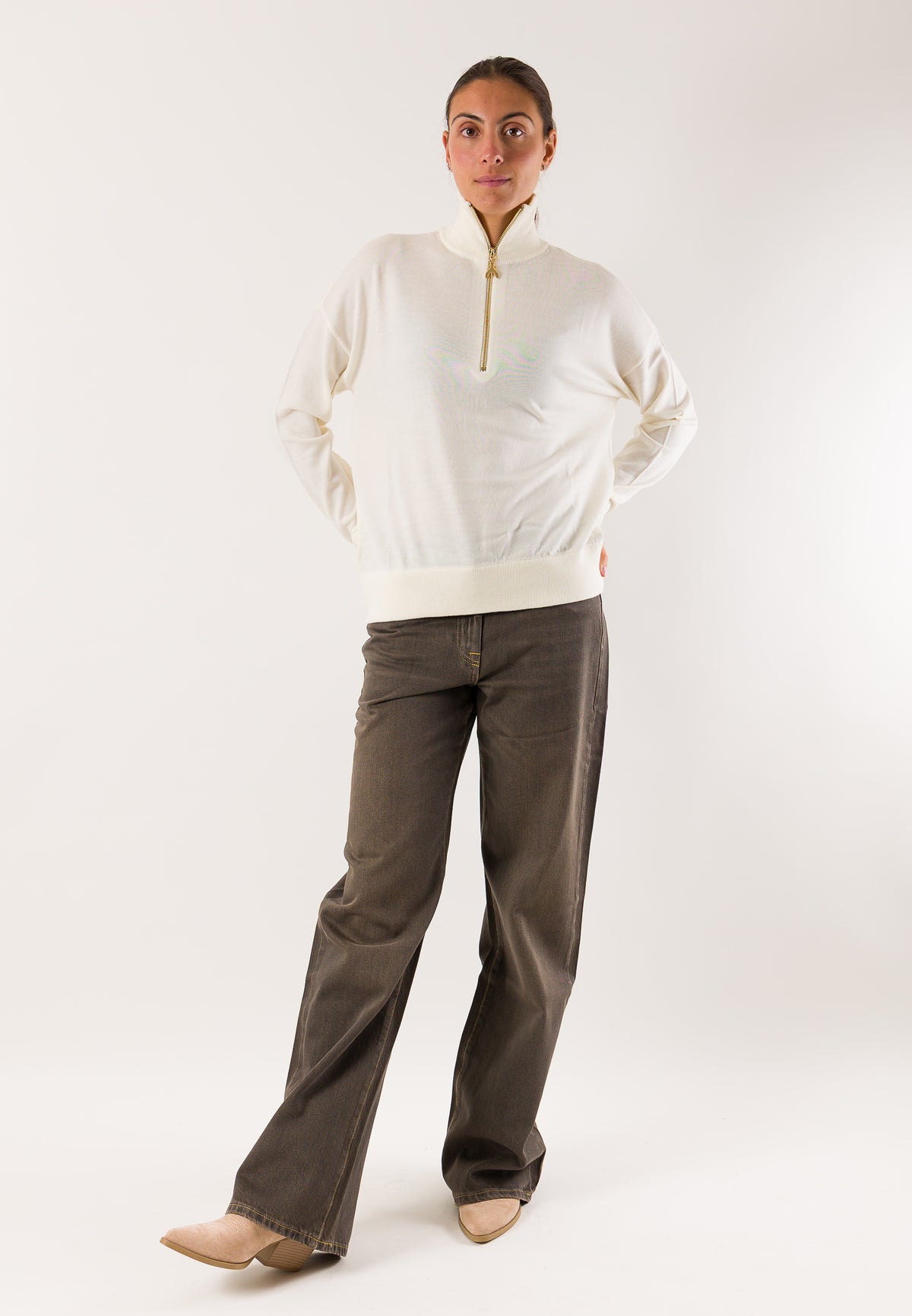 Patrizia Pepe 2K0170 maglia zip collo alto