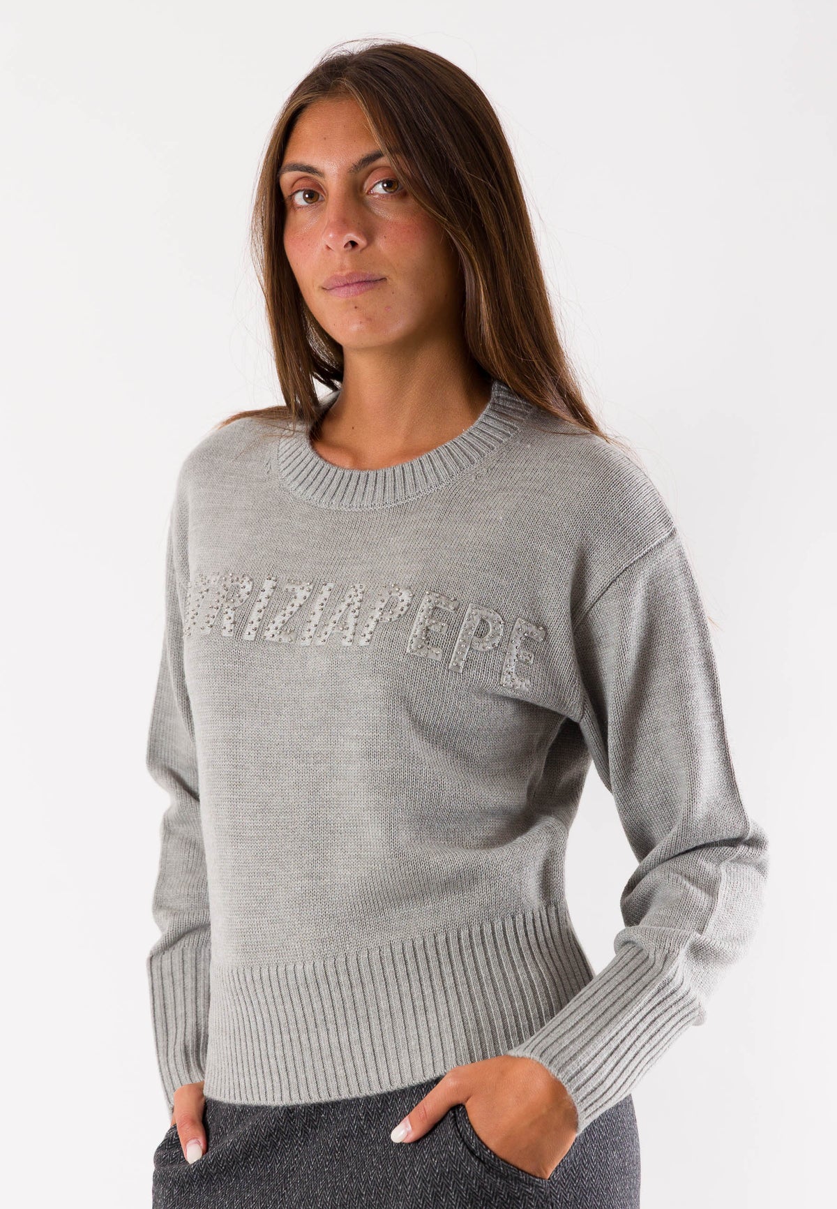 PATRIZIA PEPE Women's Sweater MELANGE GREY