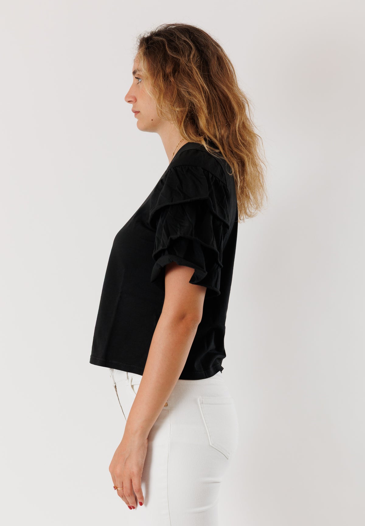 T-shirt con maniche a balze 100% cotone MR4068N