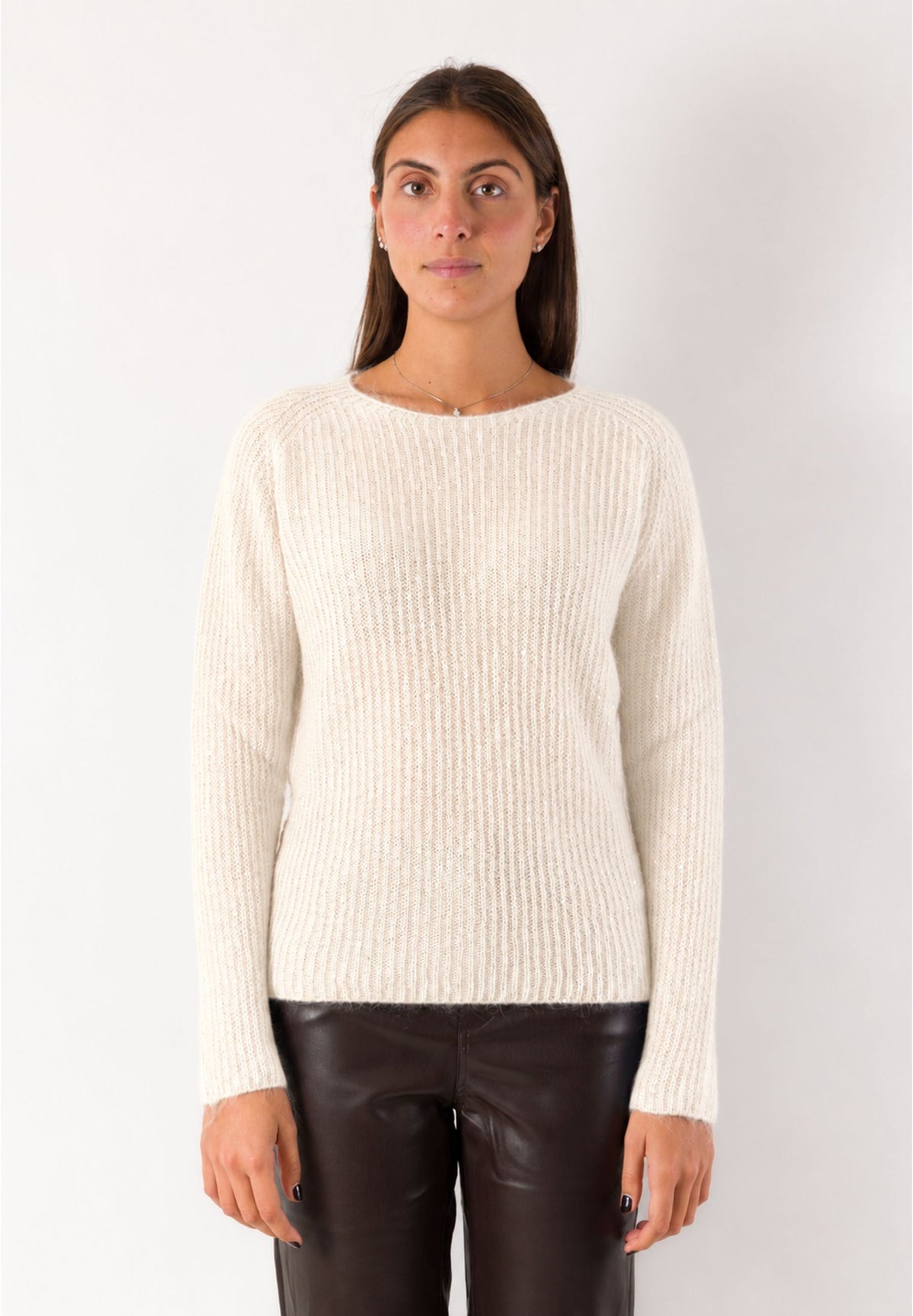 Maglia lurex girocollo a coste 3M1803