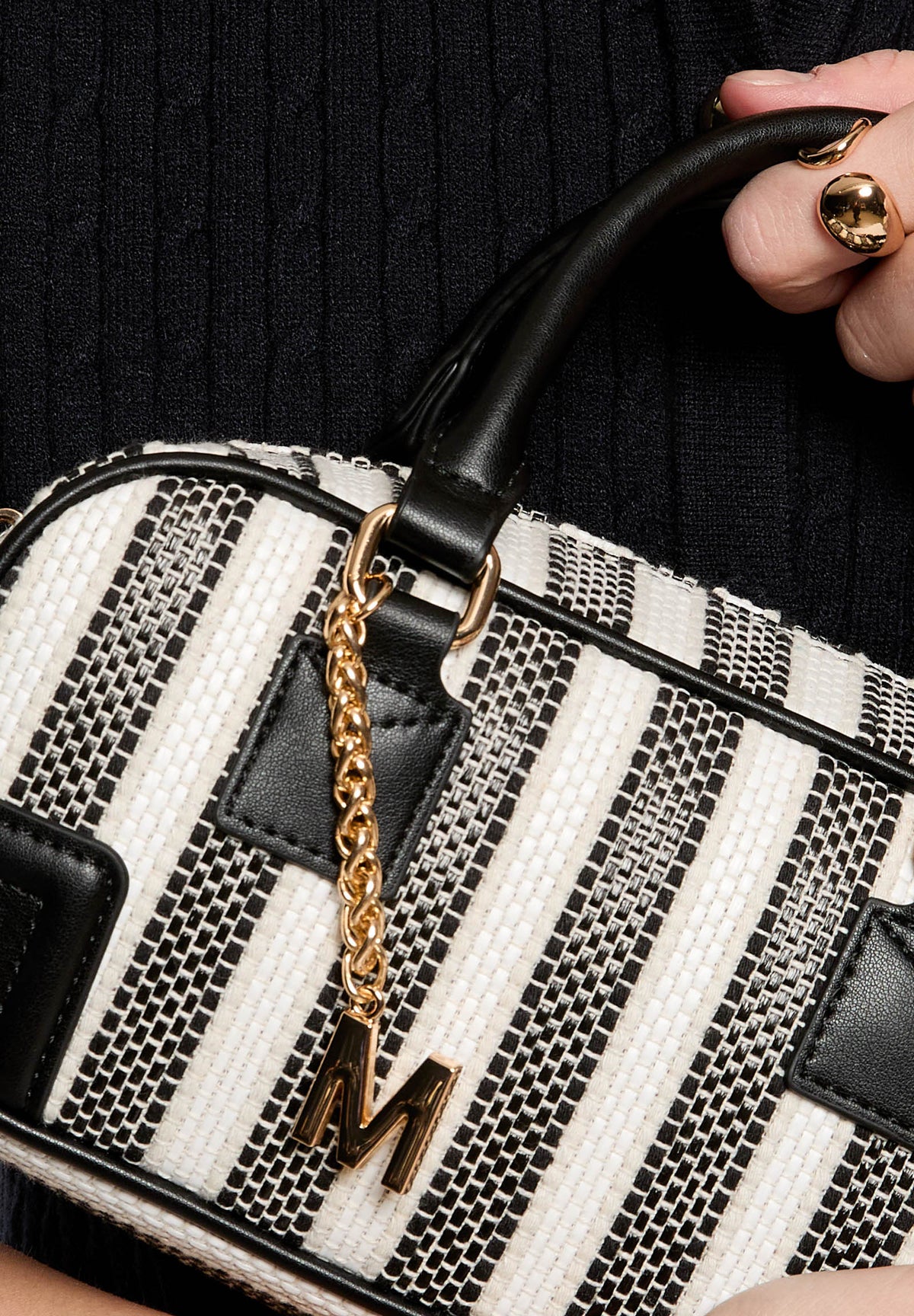 Borsa bauletto a righe 2BOULE